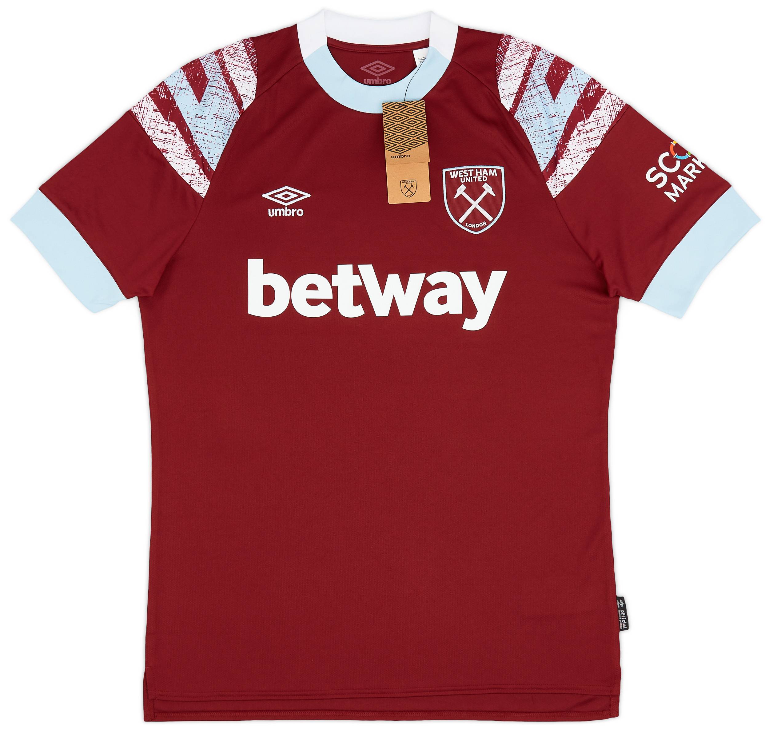 ウェストハムユナイテッド ライス 41 2022/23シーズンホームユニフォーム 2022-23 West Ham Home Shirt Rice #41