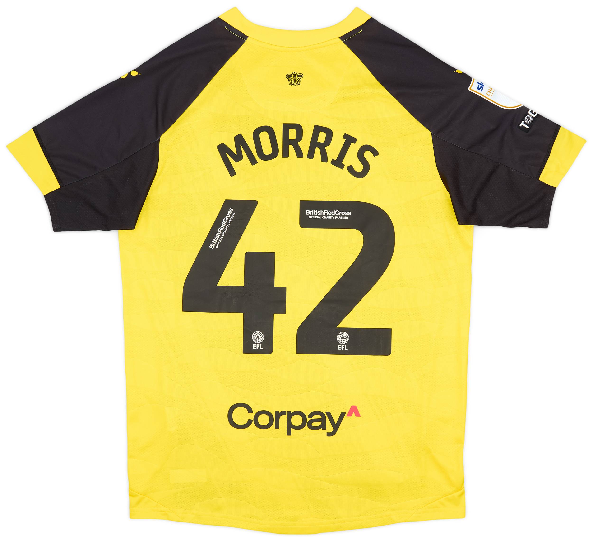 2023-24 Watford Match Issue Home Shirt Morris #42