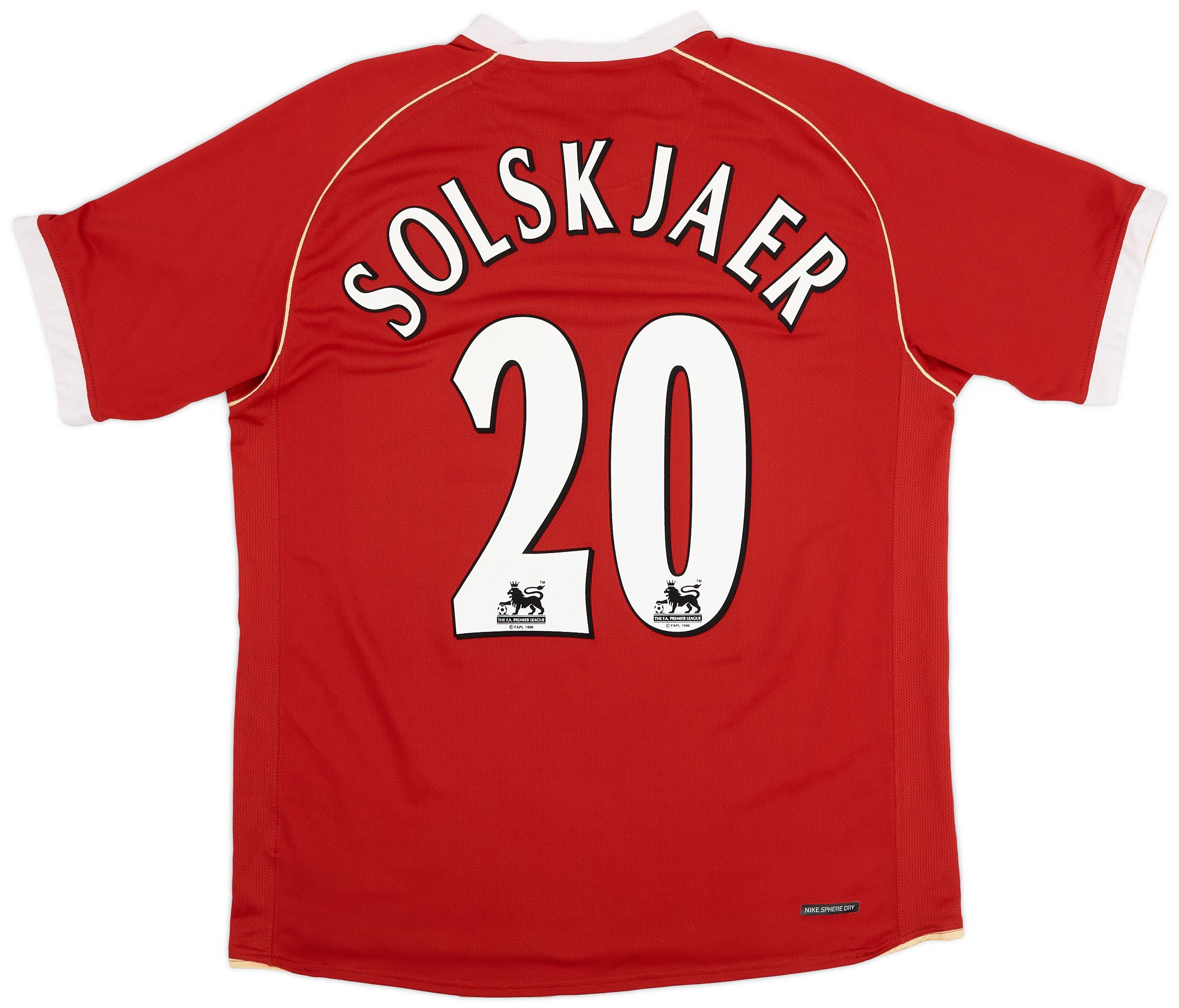 2006-07 Manchester United Home Shirt Solskjaer #20 - 6/10 - (XL)