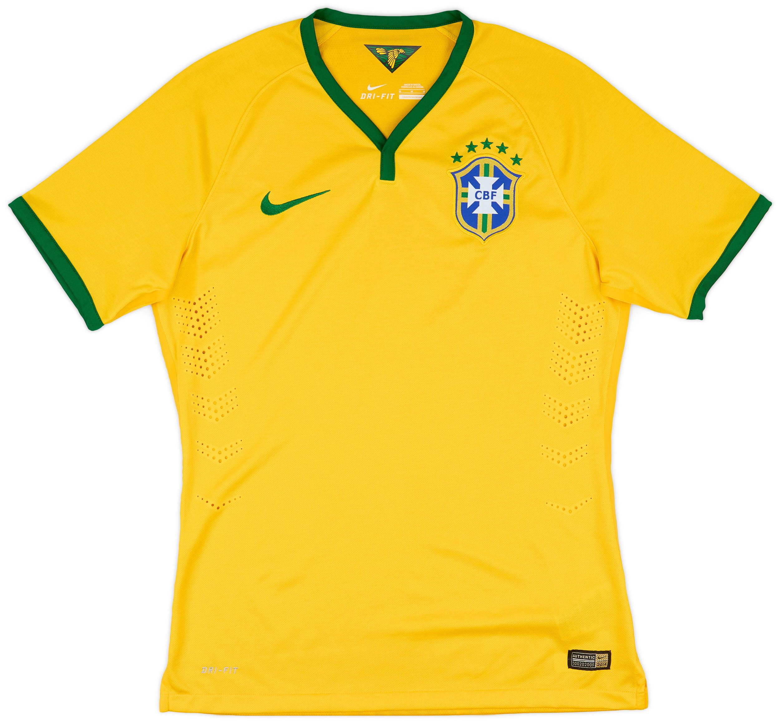 2014-15 Brazil Authentic Home Shirt - 8/10 - (M)