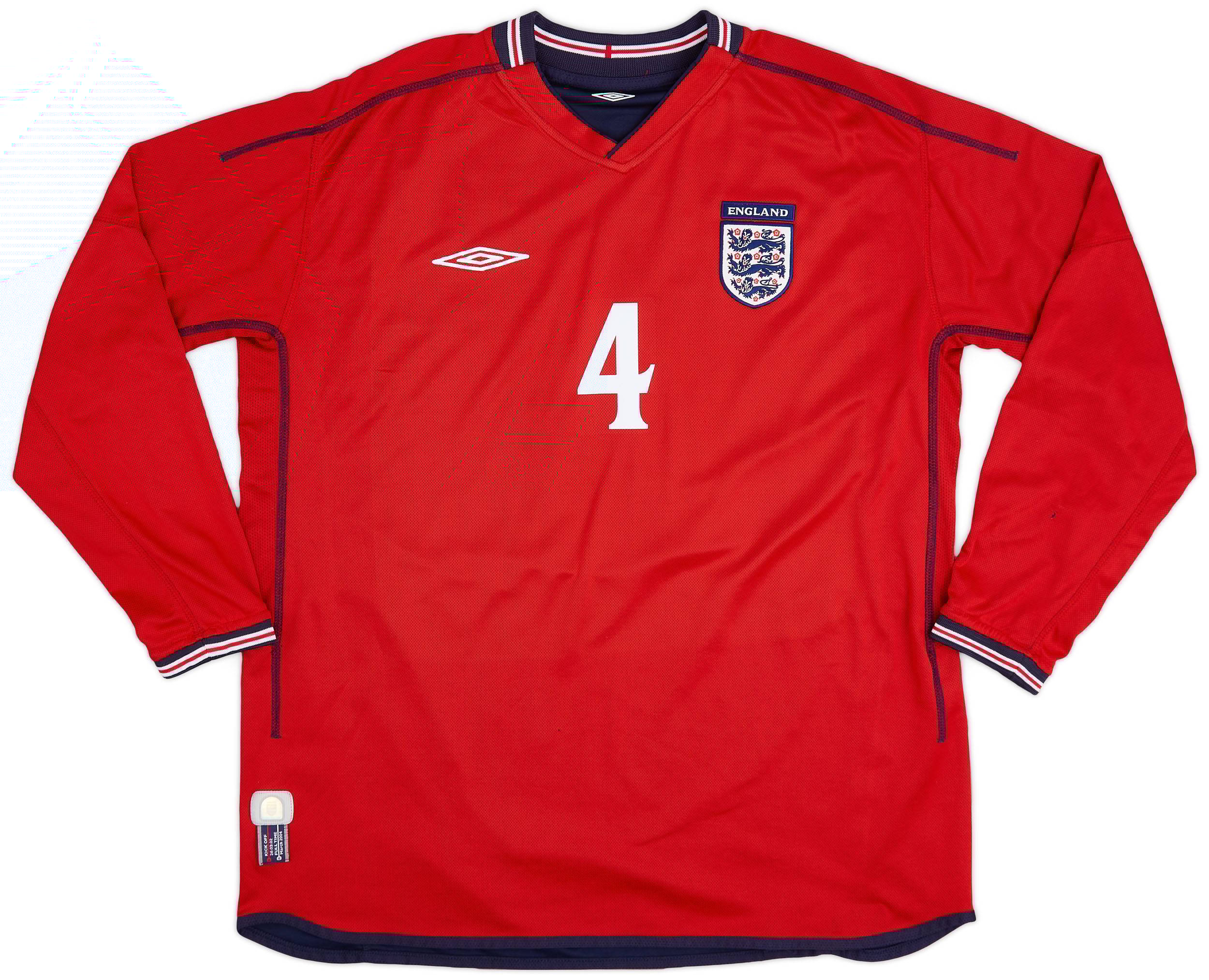 2002-04 England Away L/S Shirt Gerrard #4 - 6/10 - (XL)