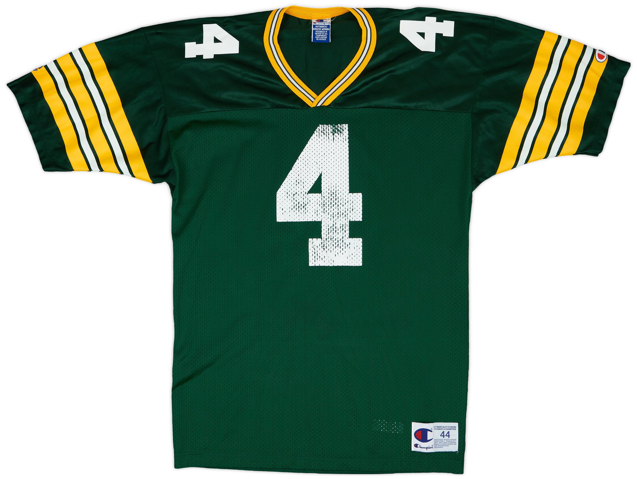 1992-96 Green Bay Packers Favre #4 Champion Home Jersey - 6/10 - (L)