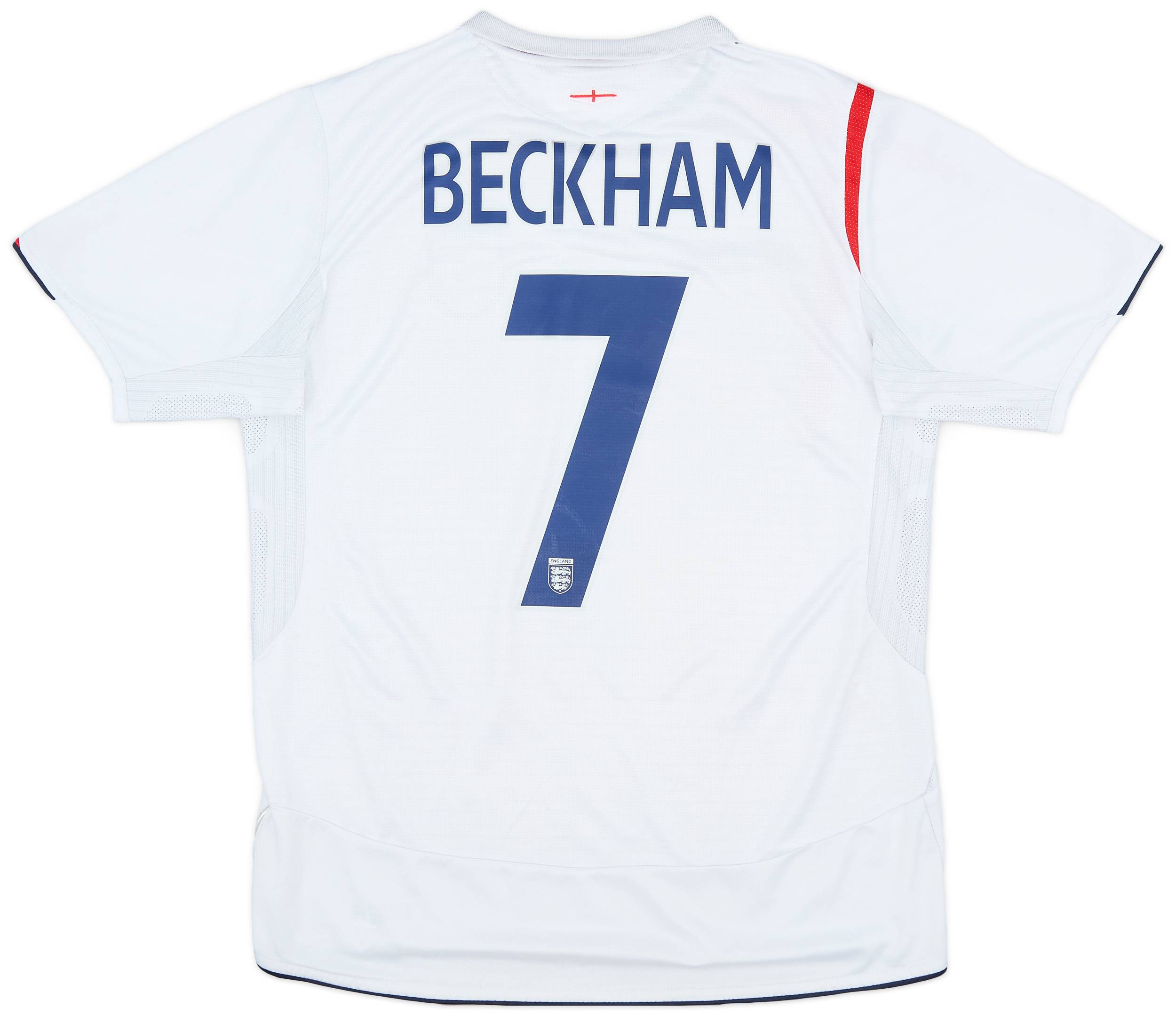 2005-07 England Home Shirt Beckham #7 - 6/10 - (L)