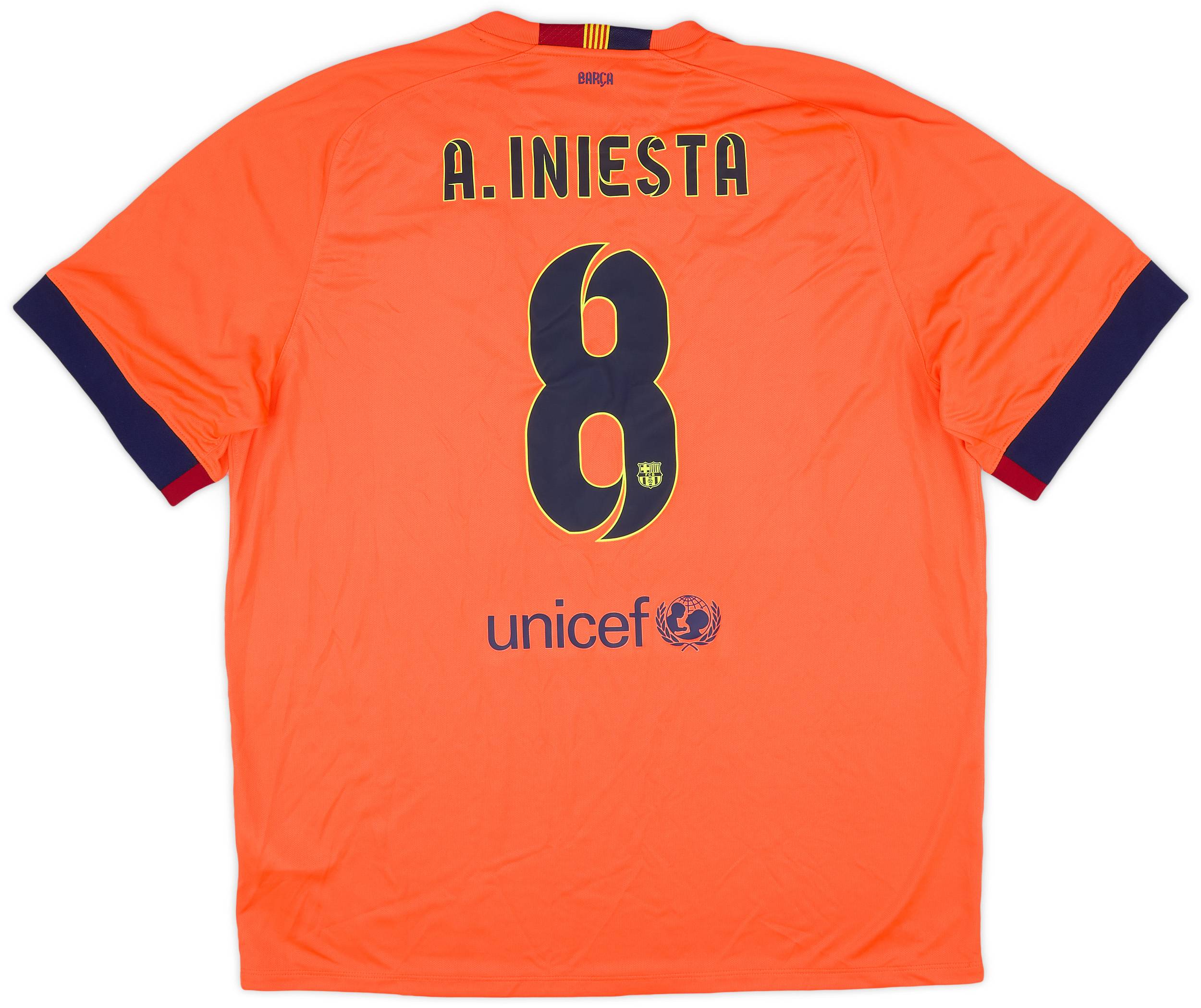 2014-15 Barcelona Away Shirt Iniesta #8 (XXL)