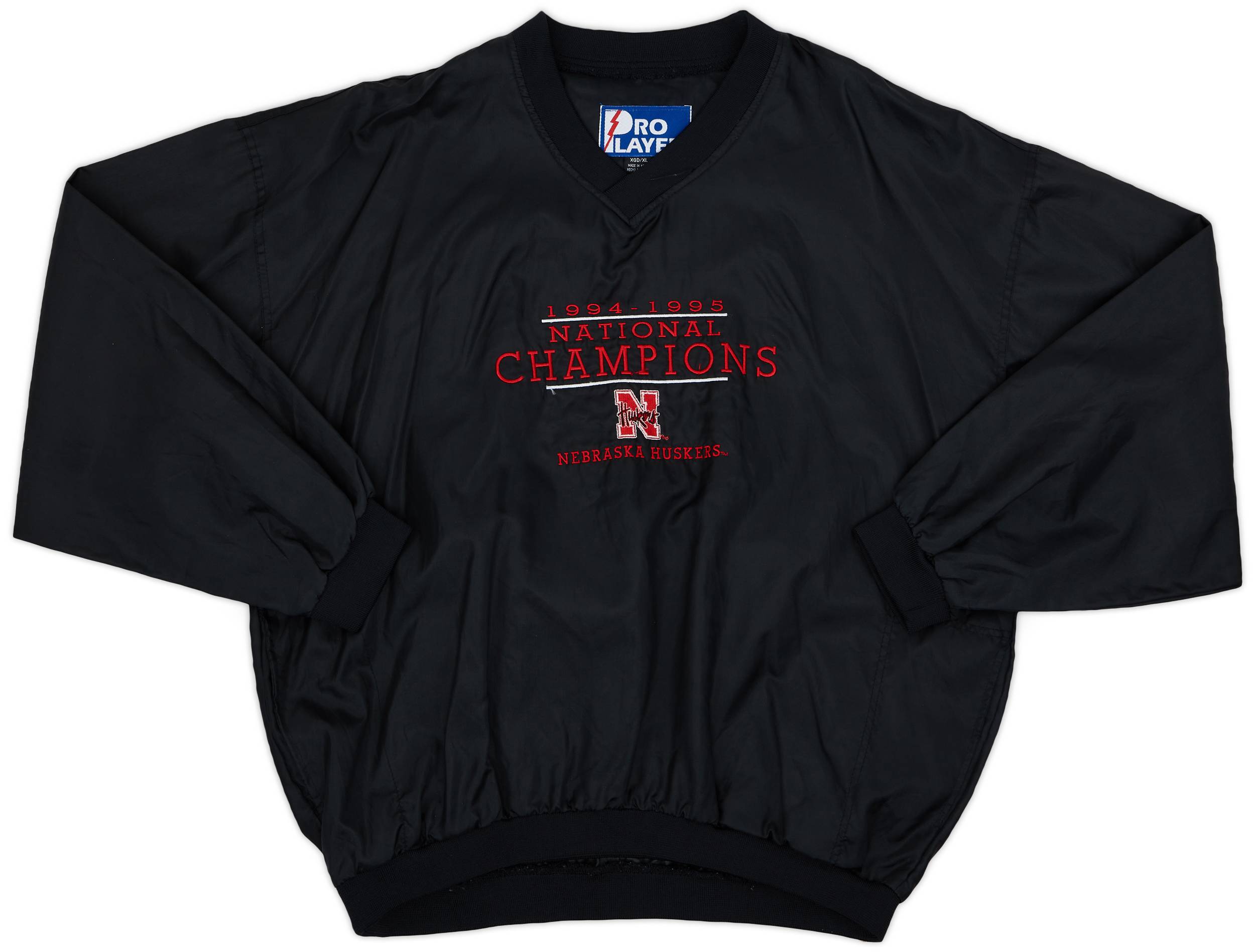 1994-95 Nebraska Cornhuskers National Champions Pro Player Pullover Windbreaker Jacket - 8/10 - (XL)