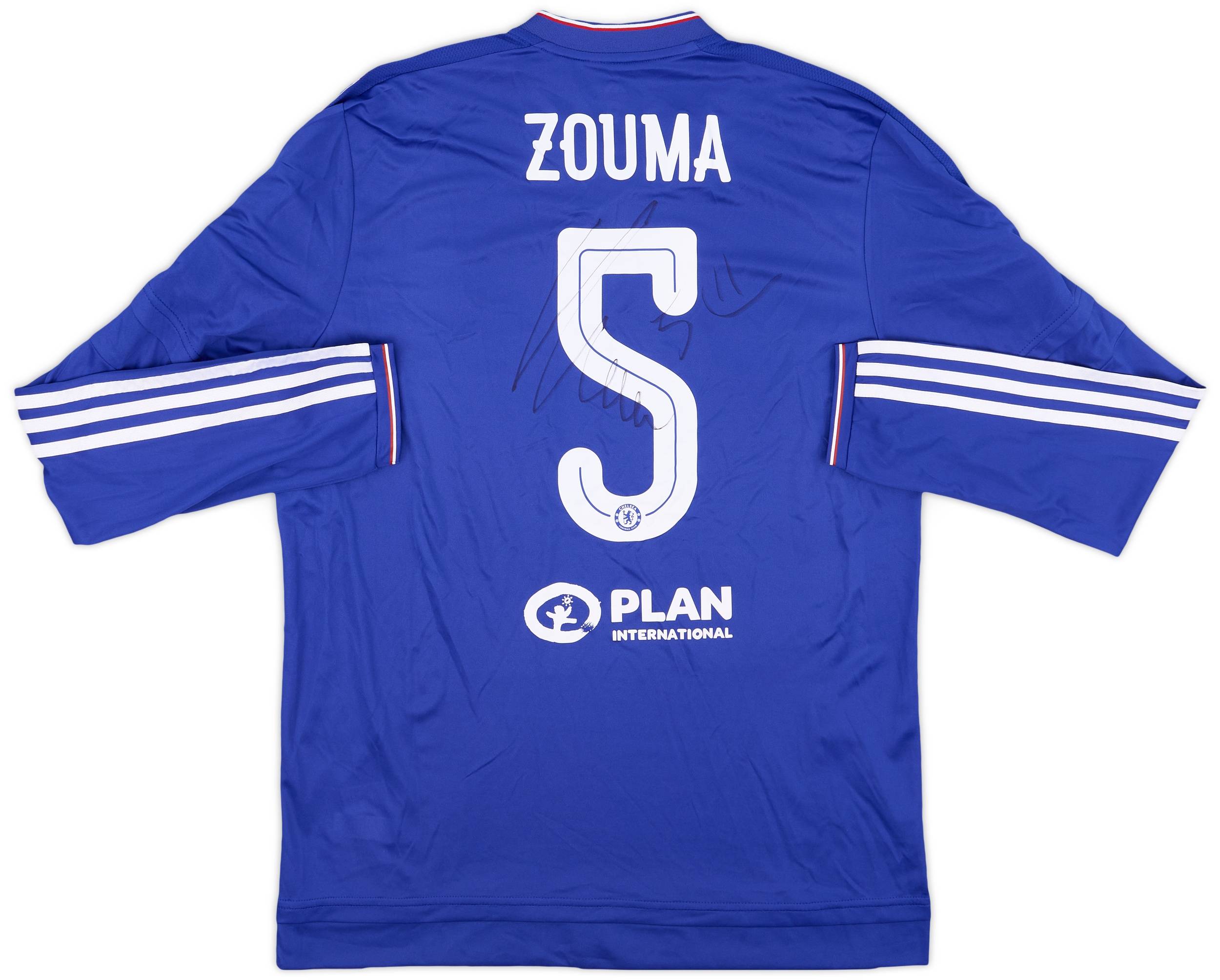 2015-16 Chelsea Match Issue Champions Legue Signed Home L/S Shirt Zouma #5