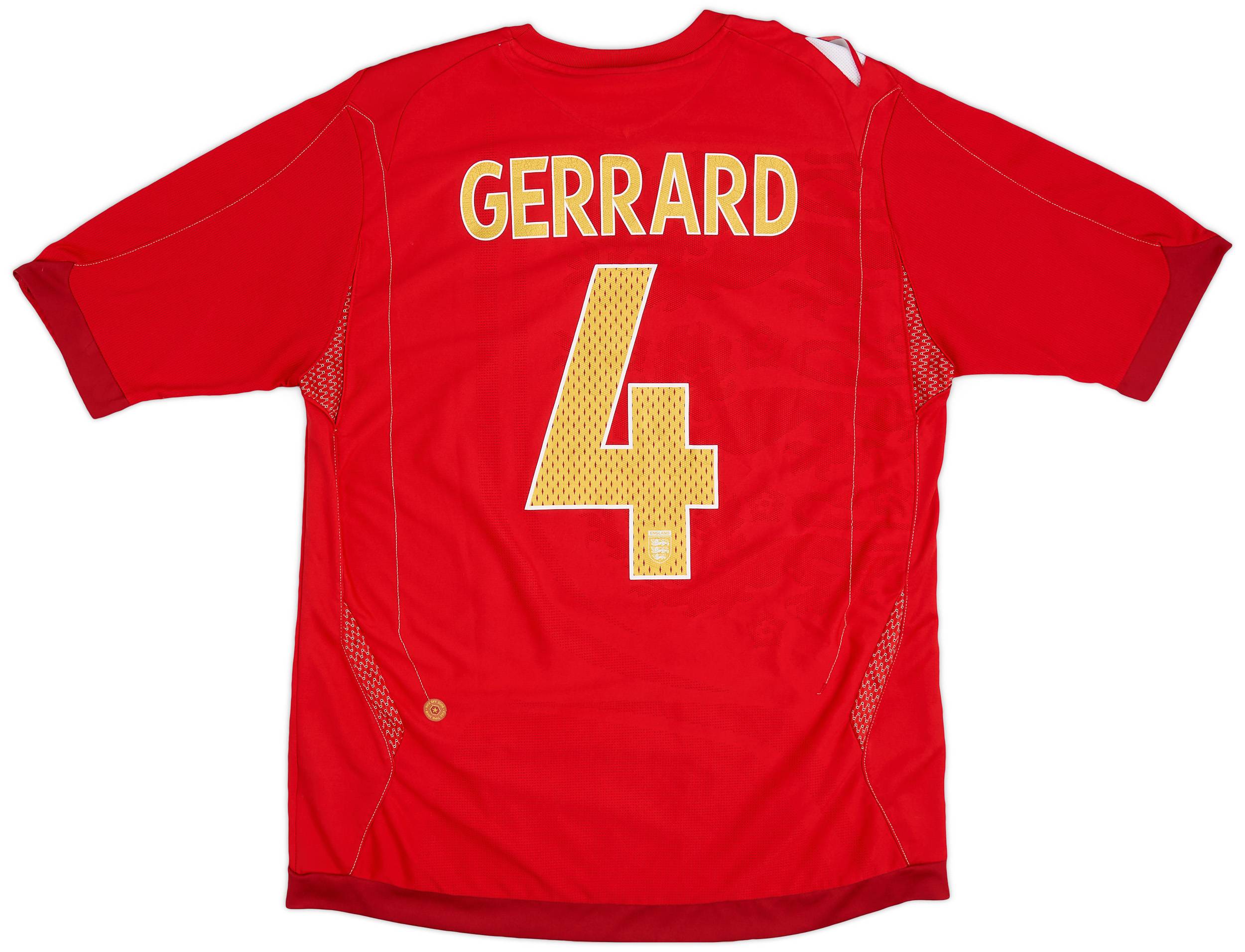 2006-08 England Away Shirt Gerrard #4 - 7/10 - (L)