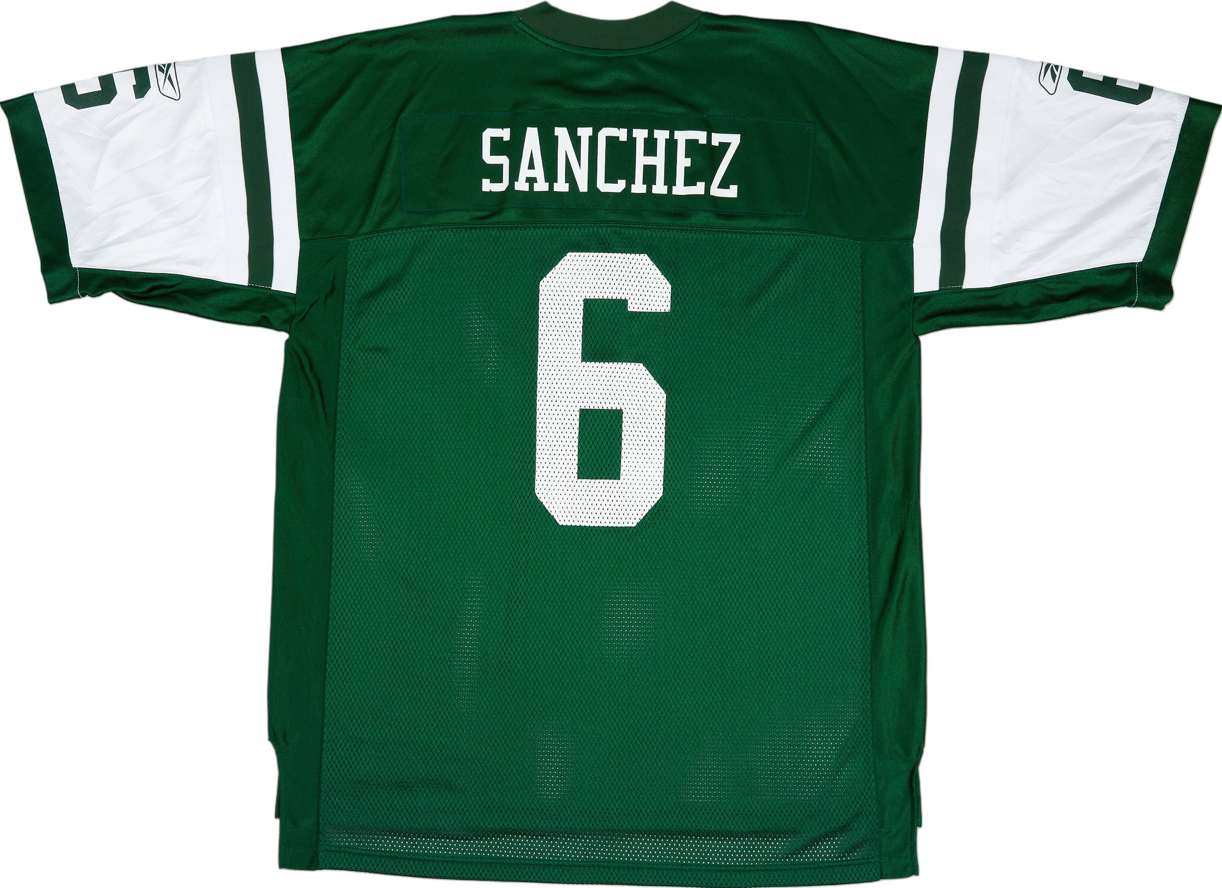 2009-11 New York Jets Sanchez #6 Reebok On Field Home Jersey