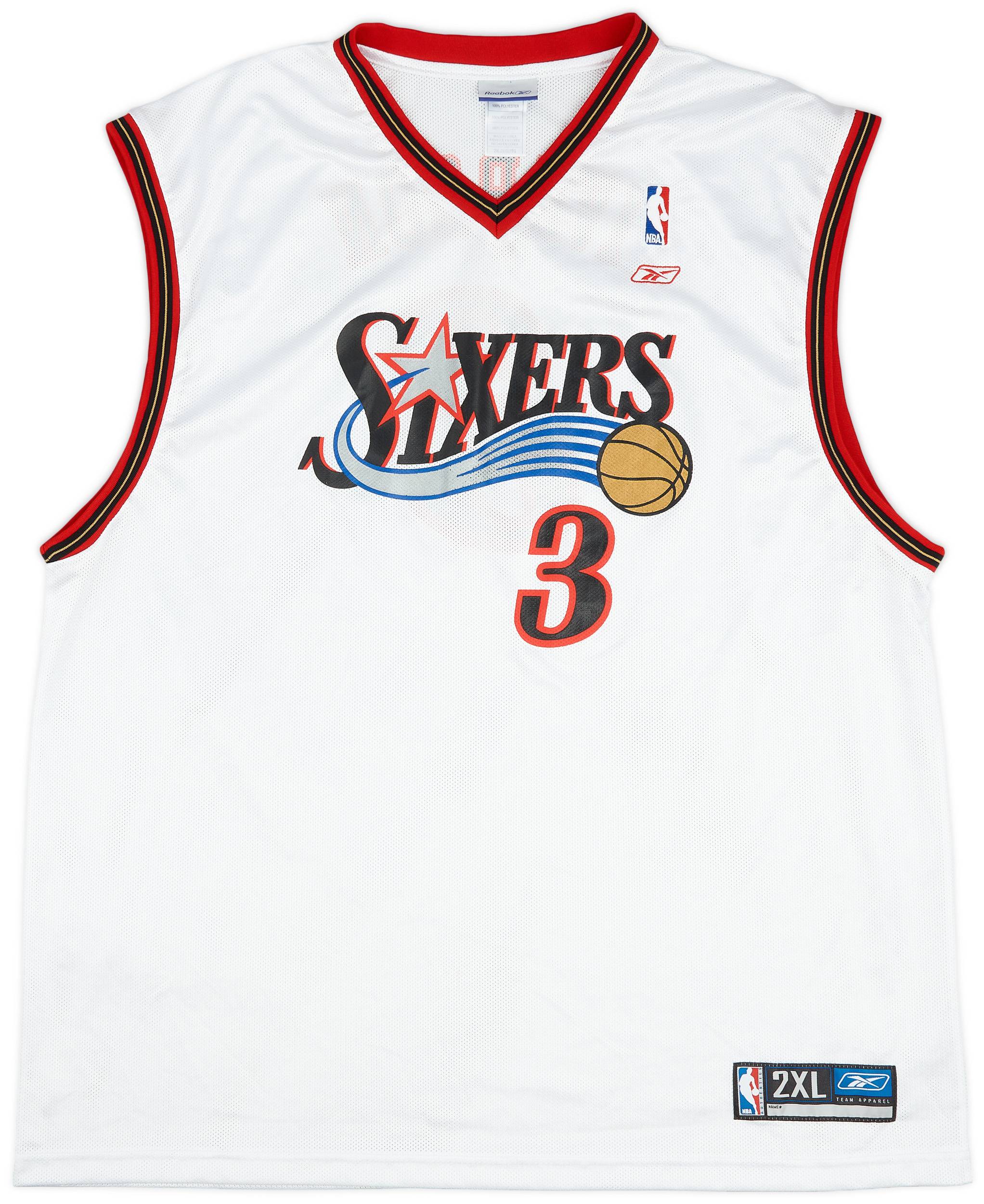 2002 06 Philadelphia 76ers Iverson 3 Reebok Home Jersey Excellent XXL