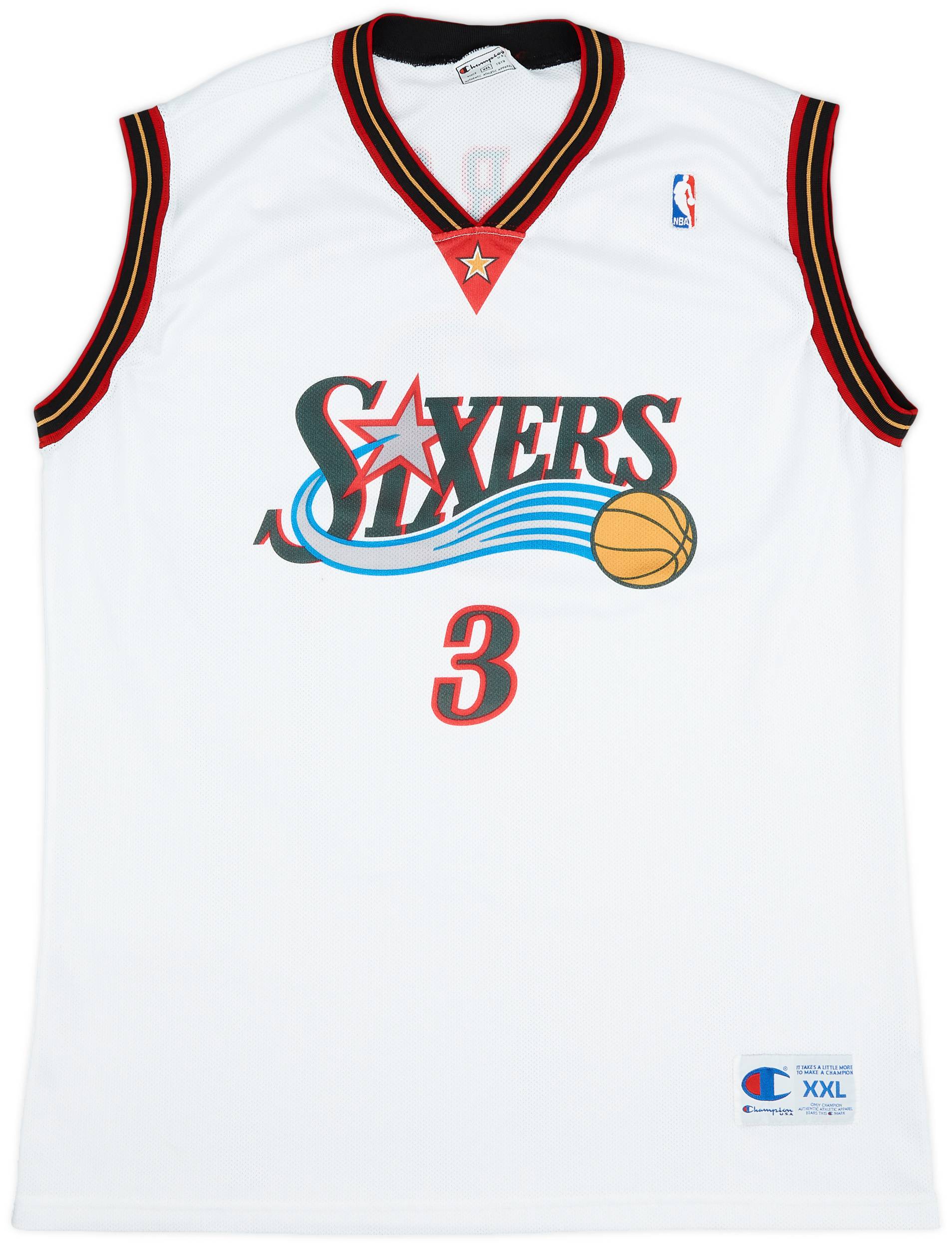 2000-06 Philadelphia 76ers Iverson #3 Champion Home Jersey (Very Good) XXL