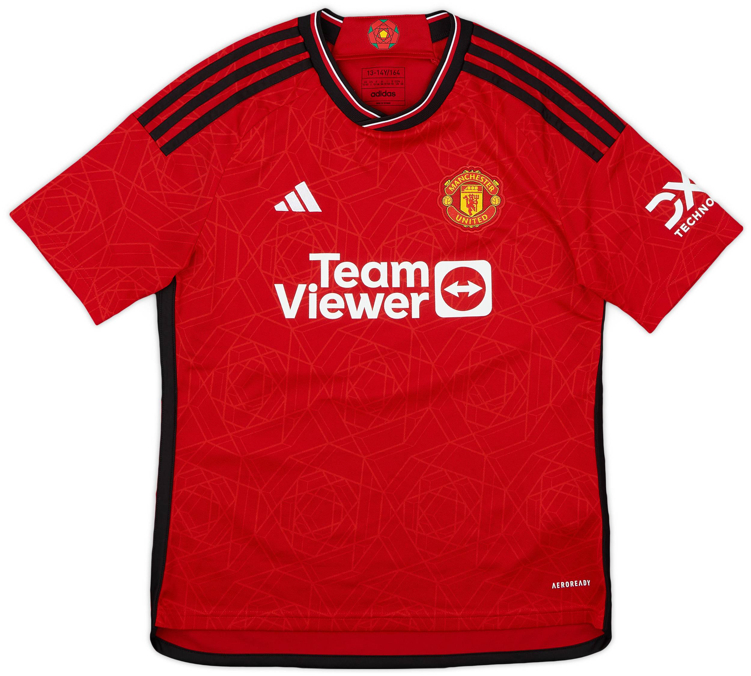 2023-24 Manchester United Home Shirt - 10/10 - (L.Boys)