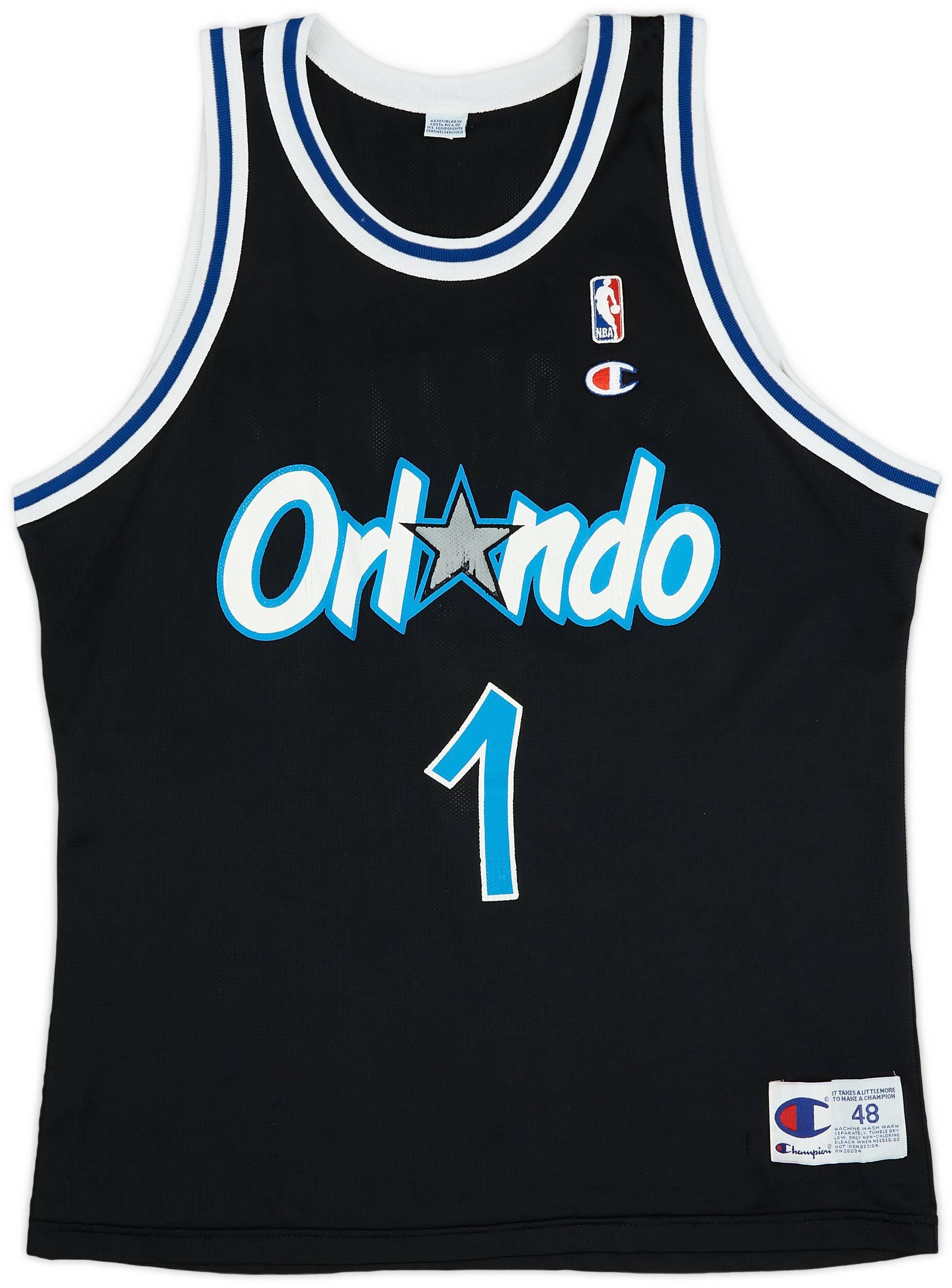 1995-98 Orlando Magic Hardaway #1 Champion Alternate Jersey (Very Good) XL