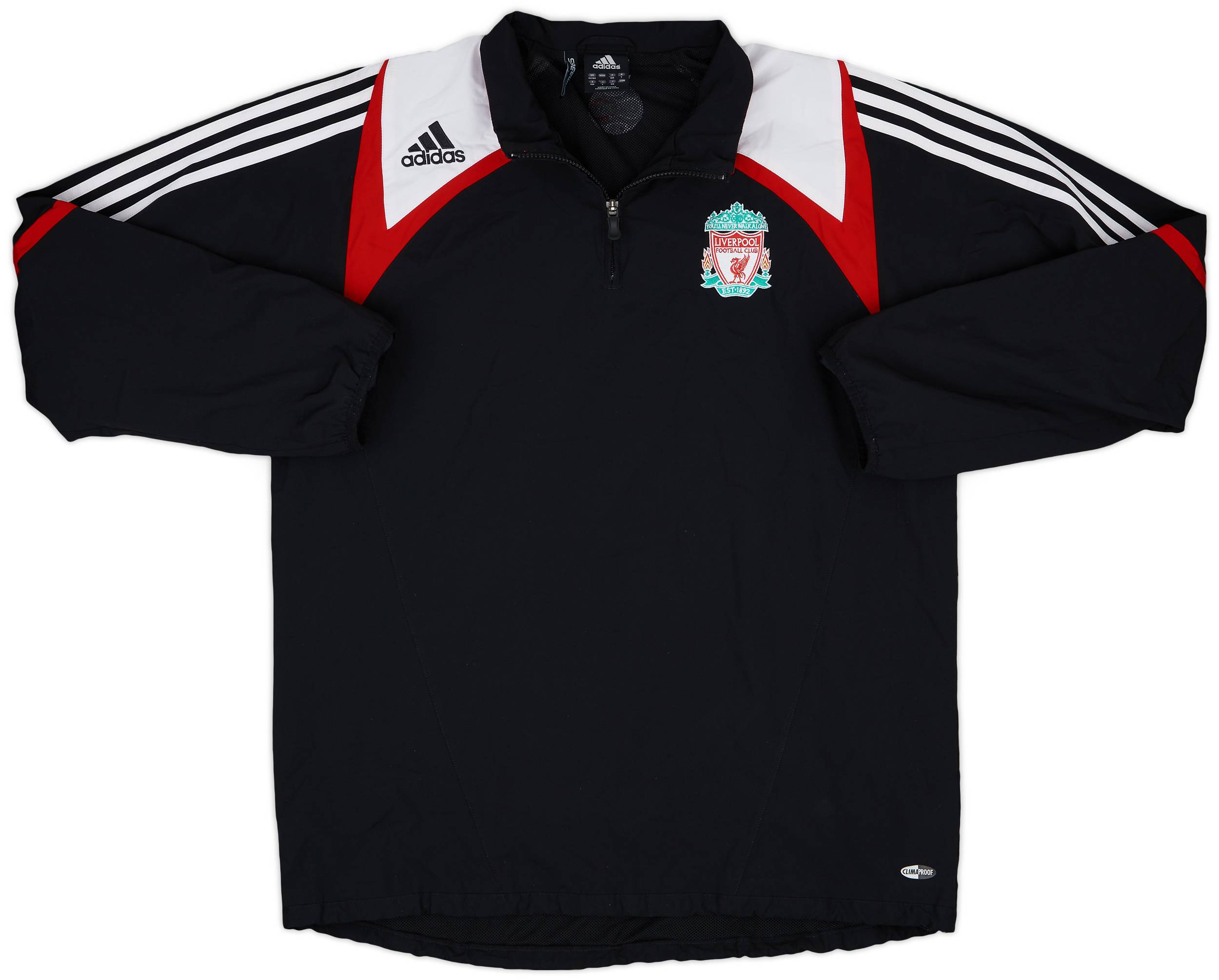 2007-08 Liverpool adidas 1/4 Zip Drill Top - 6/10 - (L)