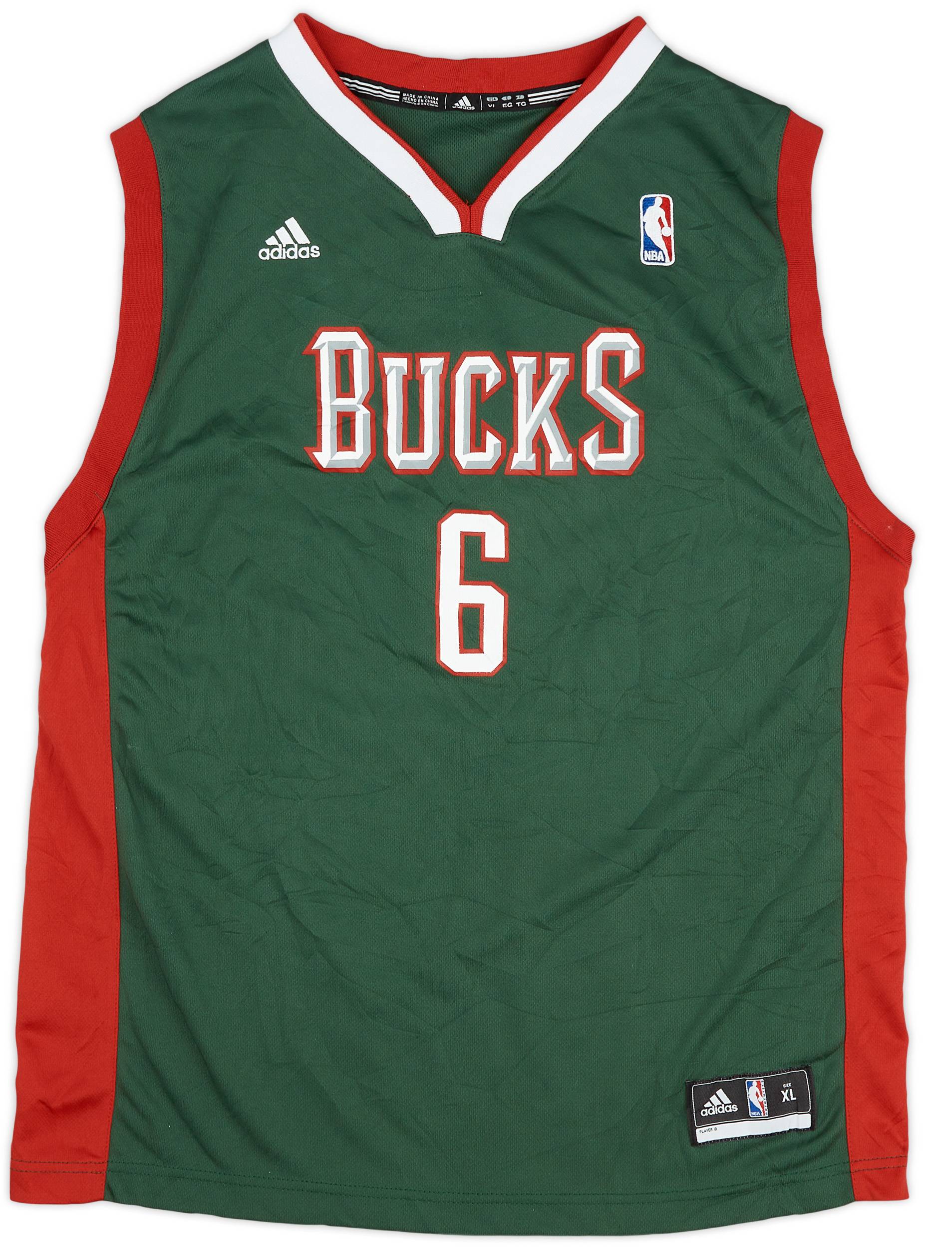 2010-12 Milwaukee Bucks Bogut #6 adidas Away Jersey (Excellent) XL.Kids