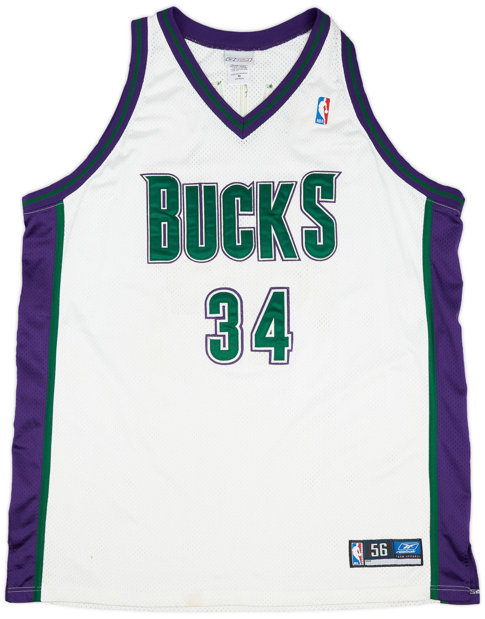 2001-03 Milwaukee Bucks Allen #34 Reebok Authentic Home Jersey (Very Good) 3XL