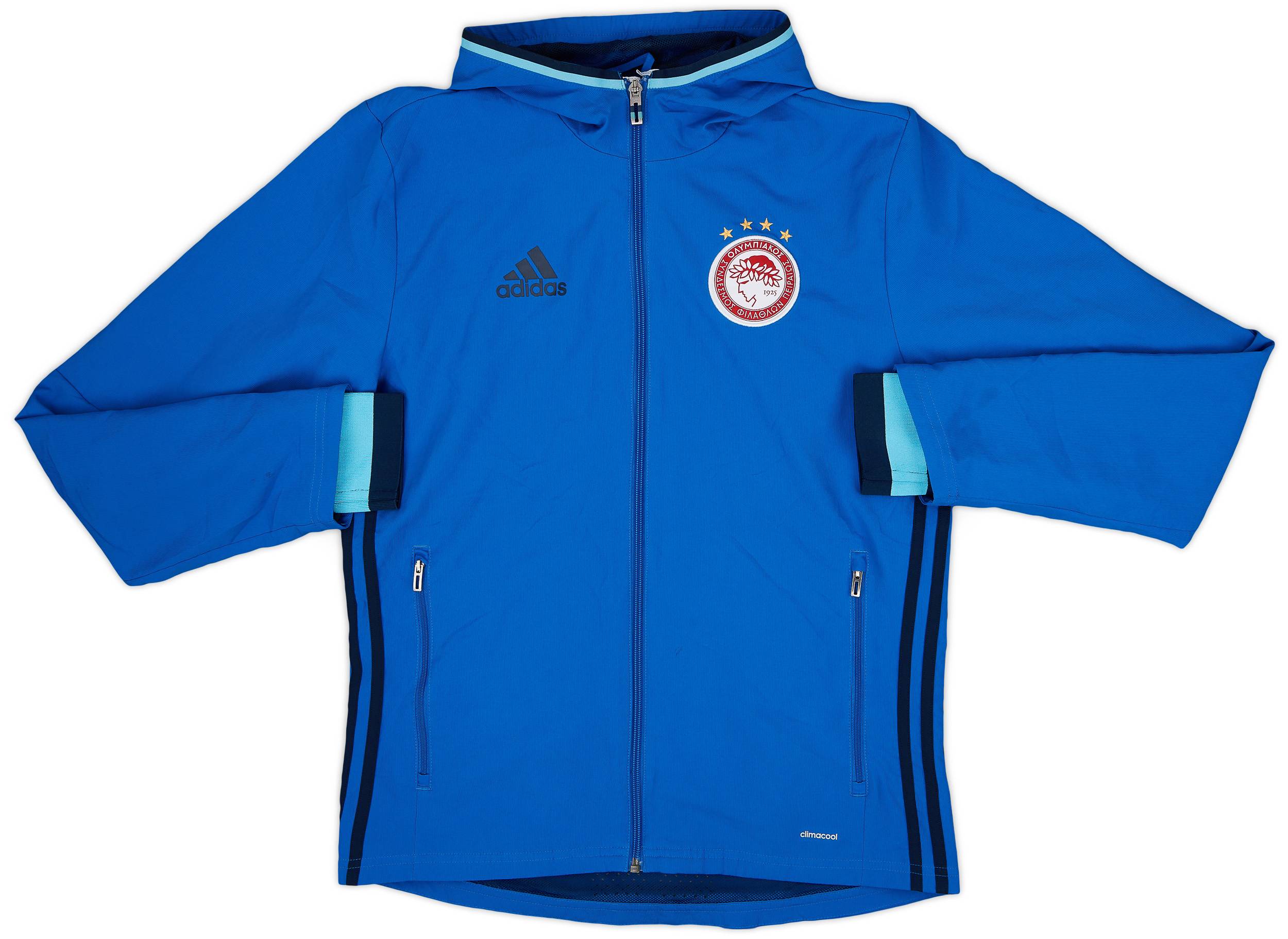 2016-17 Olympiakos adidas Hooded Track Jacket - 8/10 - (S)