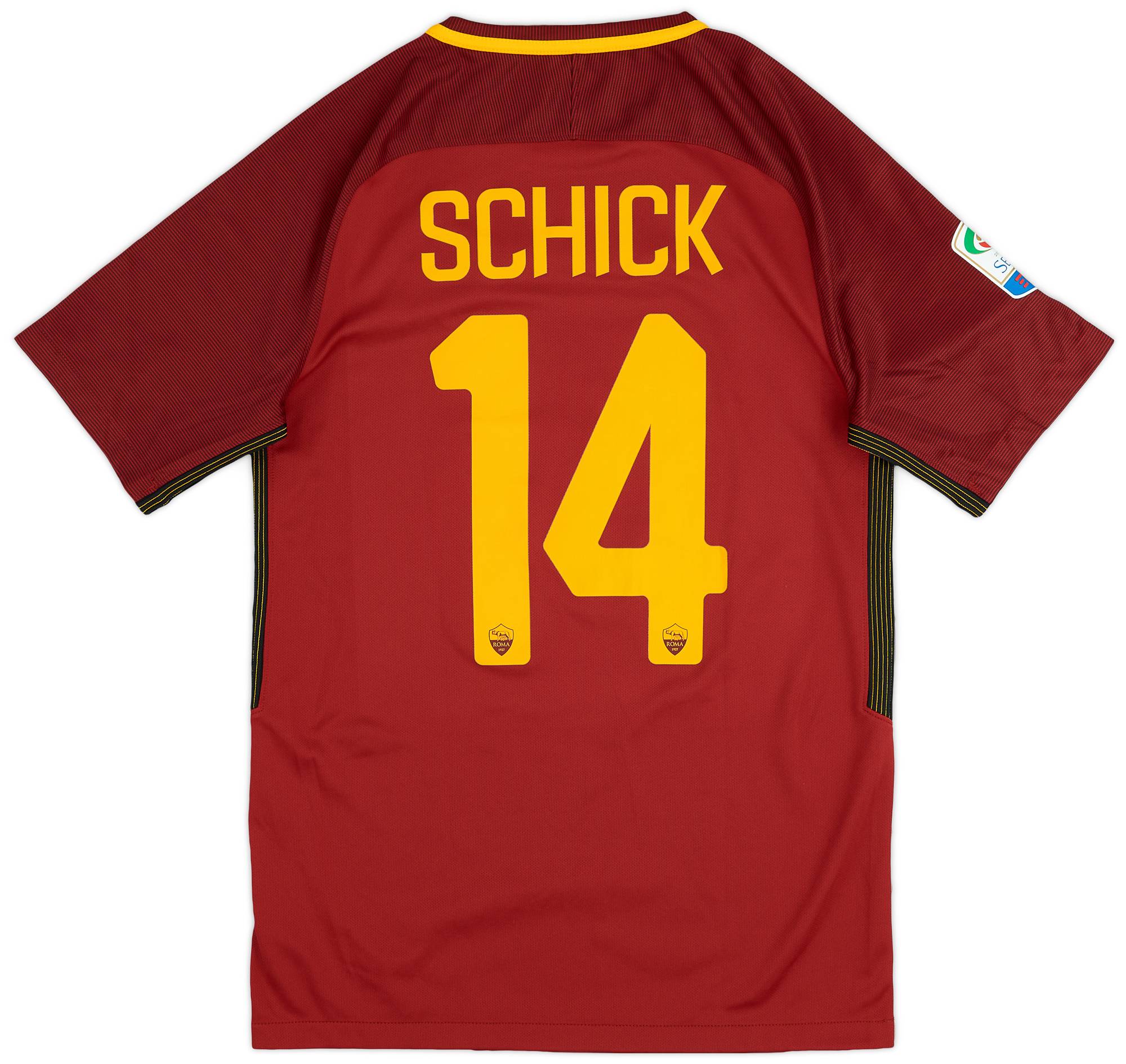 2017-18 Roma Home Shirt Schick #14 - 8/10 - (S)