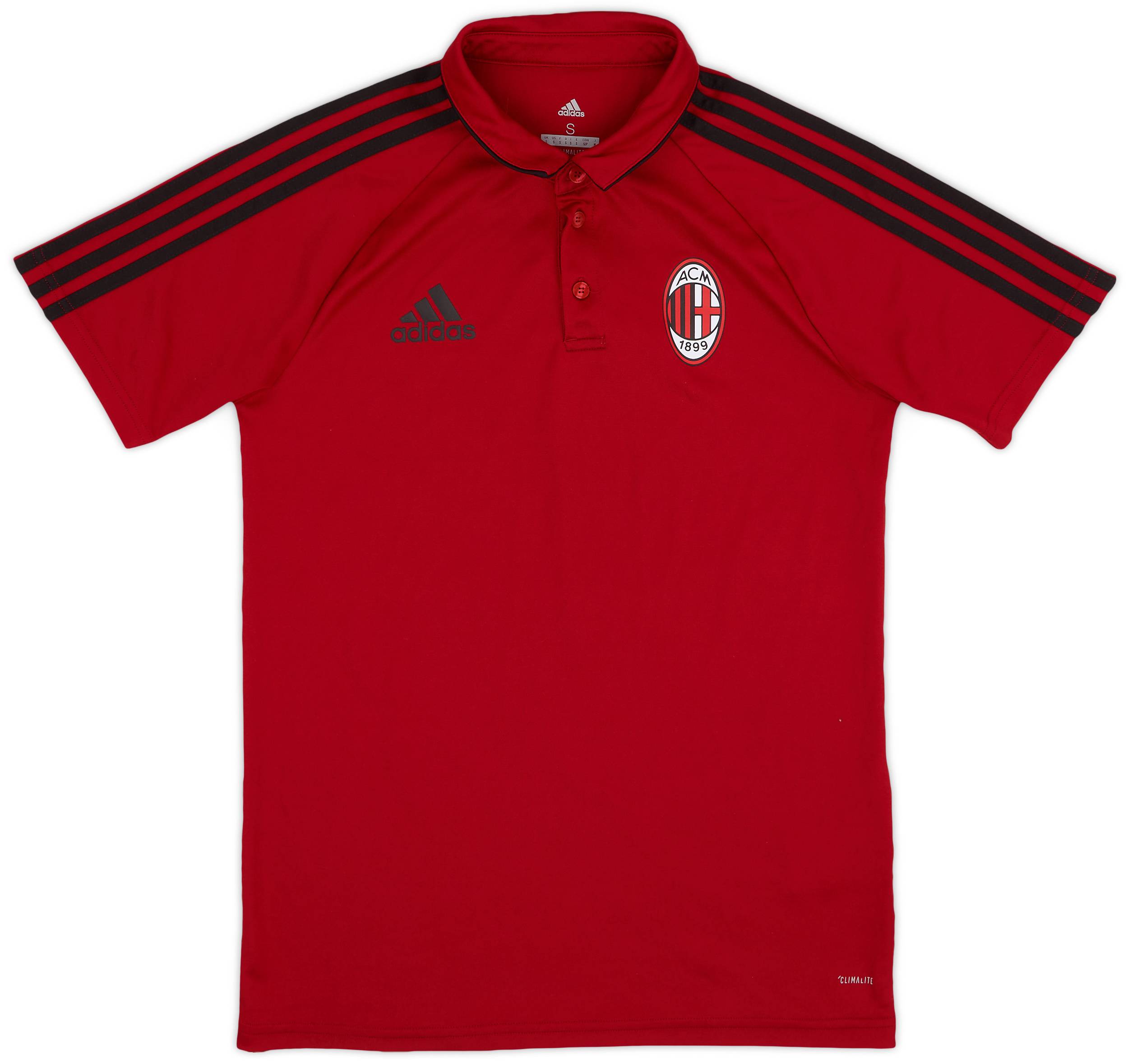2017-18 AC Milan adidas Polo Shirt - 9/10 - (S)