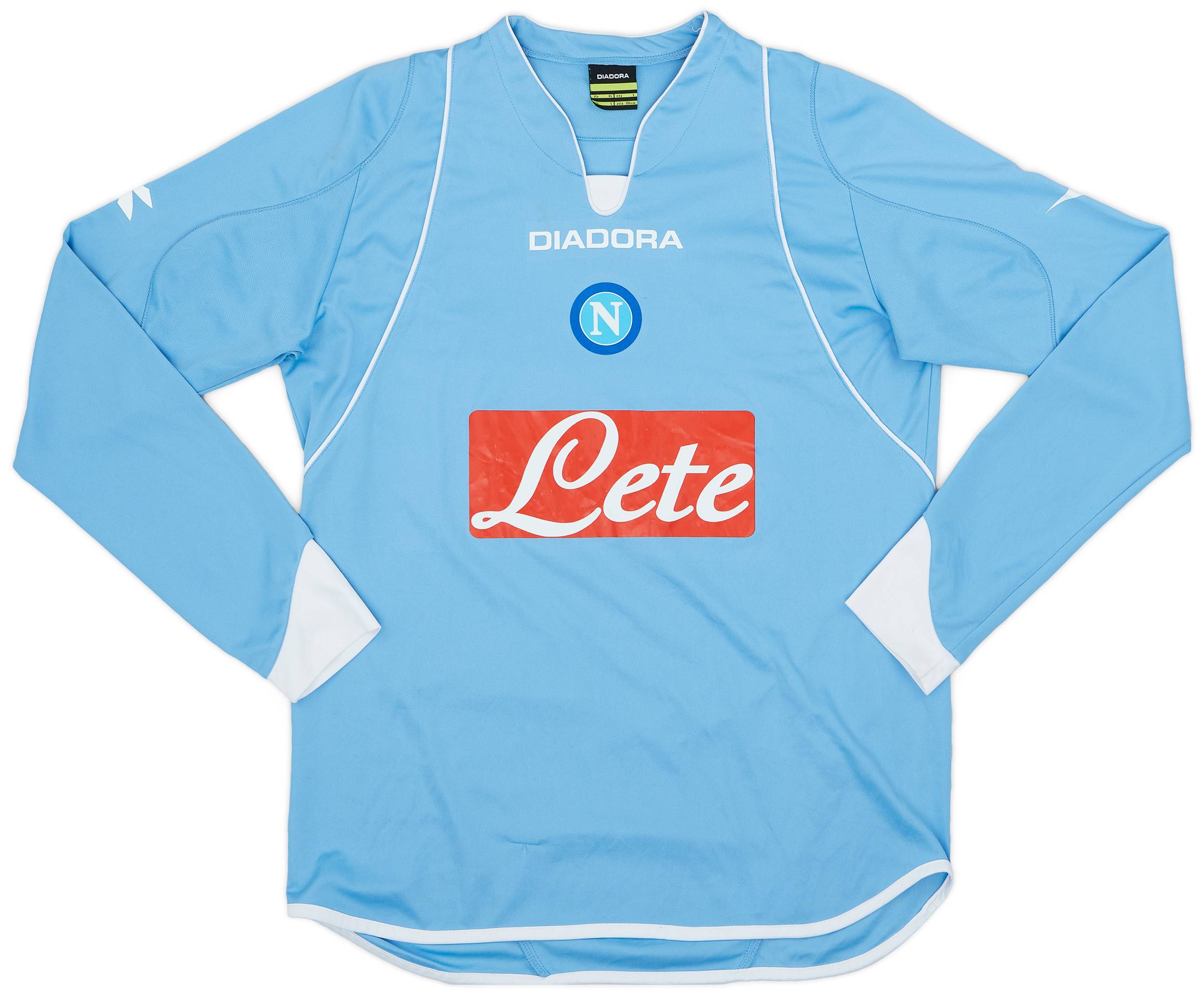 2007-08 Napoli Home L/S Shirt - 8/10 - (L)