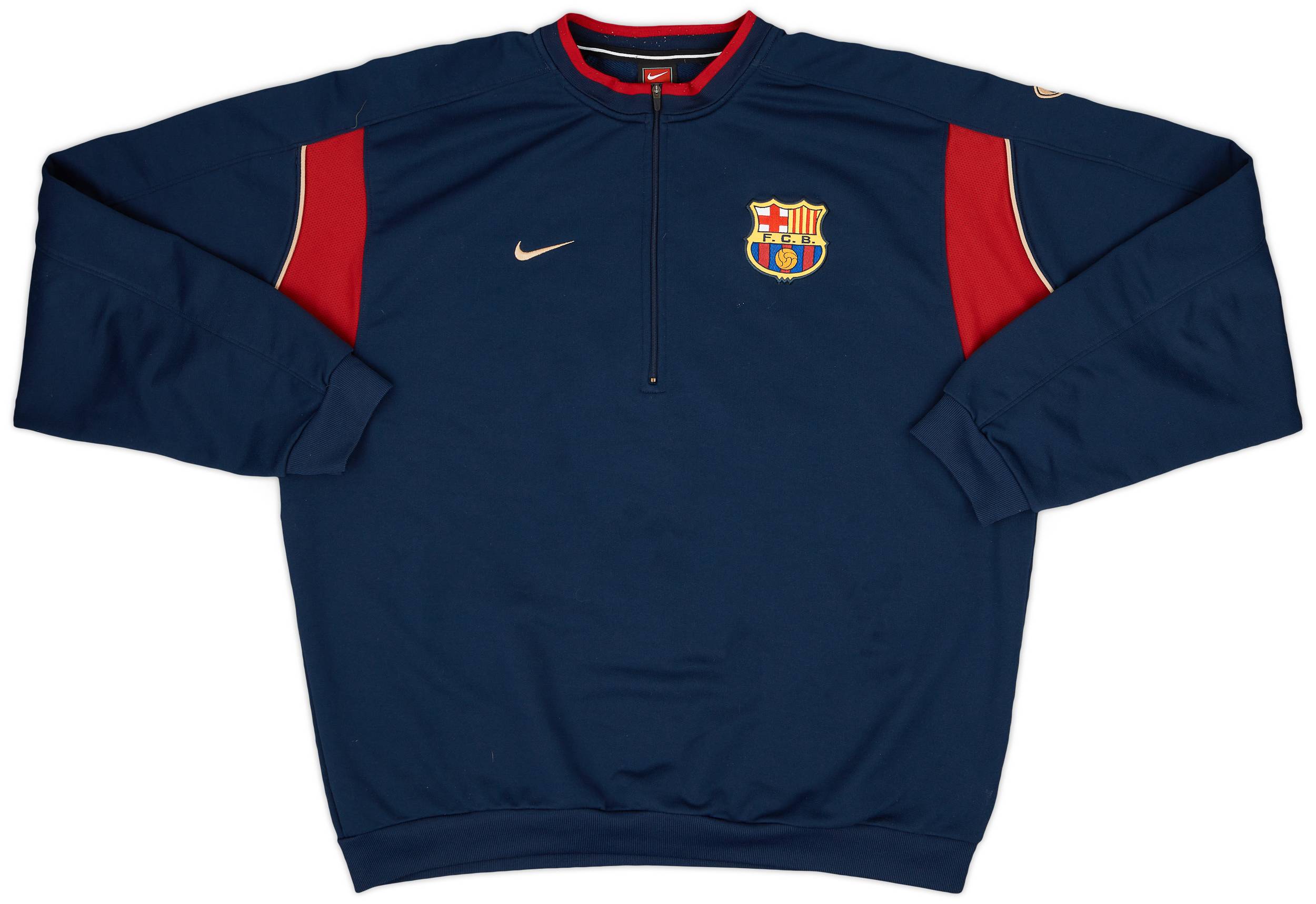 2001-02 Barcelona Nike 1/2 Zip Drill Top - 8/10 - (XL)