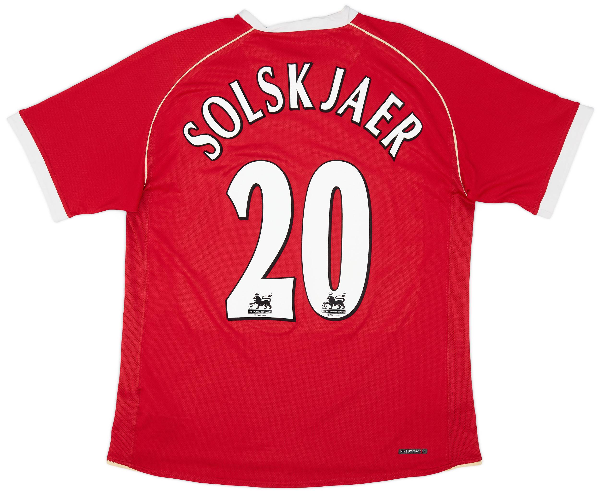 2006-07 Manchester United Home Shirt Solskjaer #20 - 6/10 - (L)