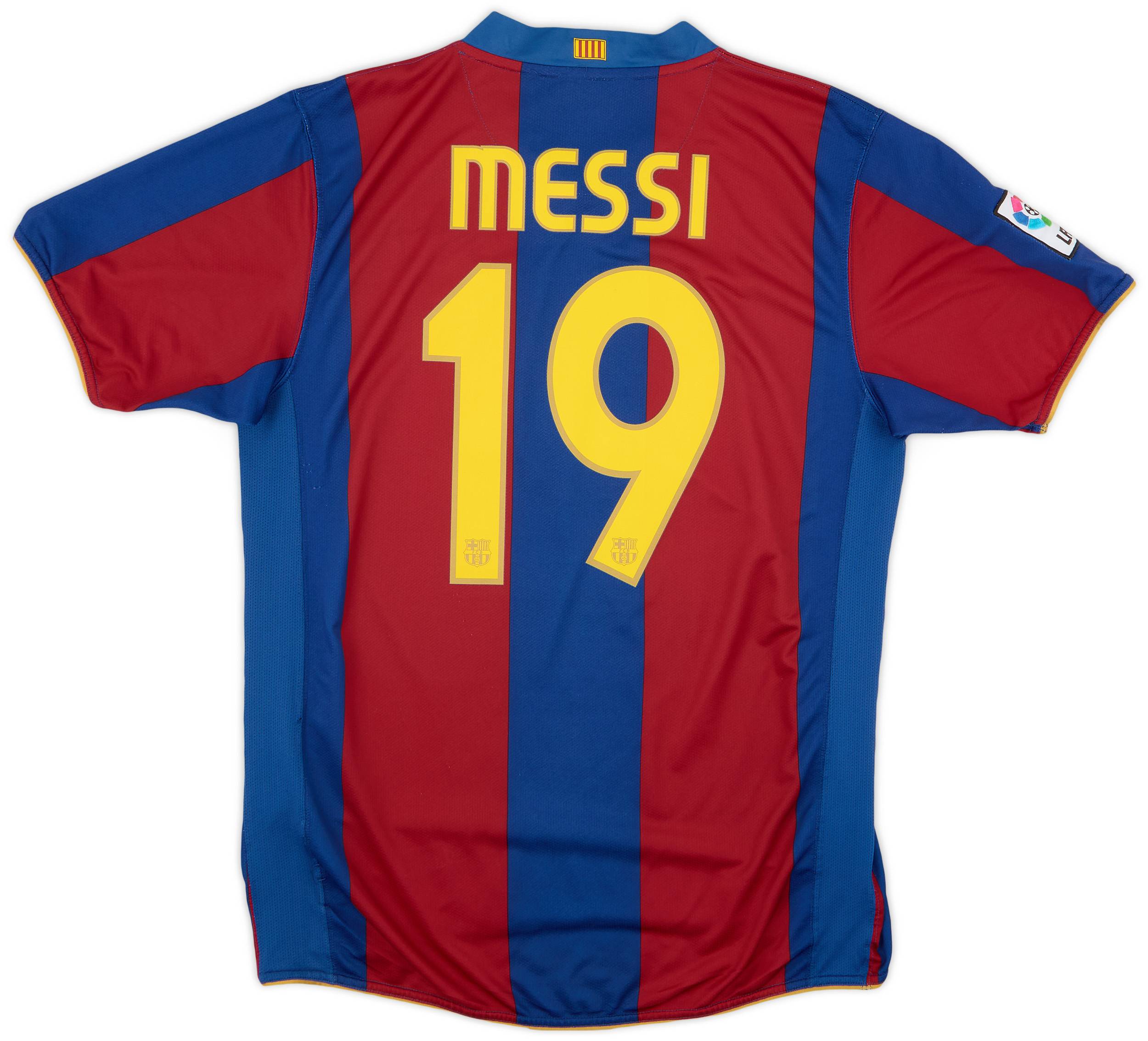 2007-08 Barcelona Home Shirt Messi #19 - 7/10 - (L)