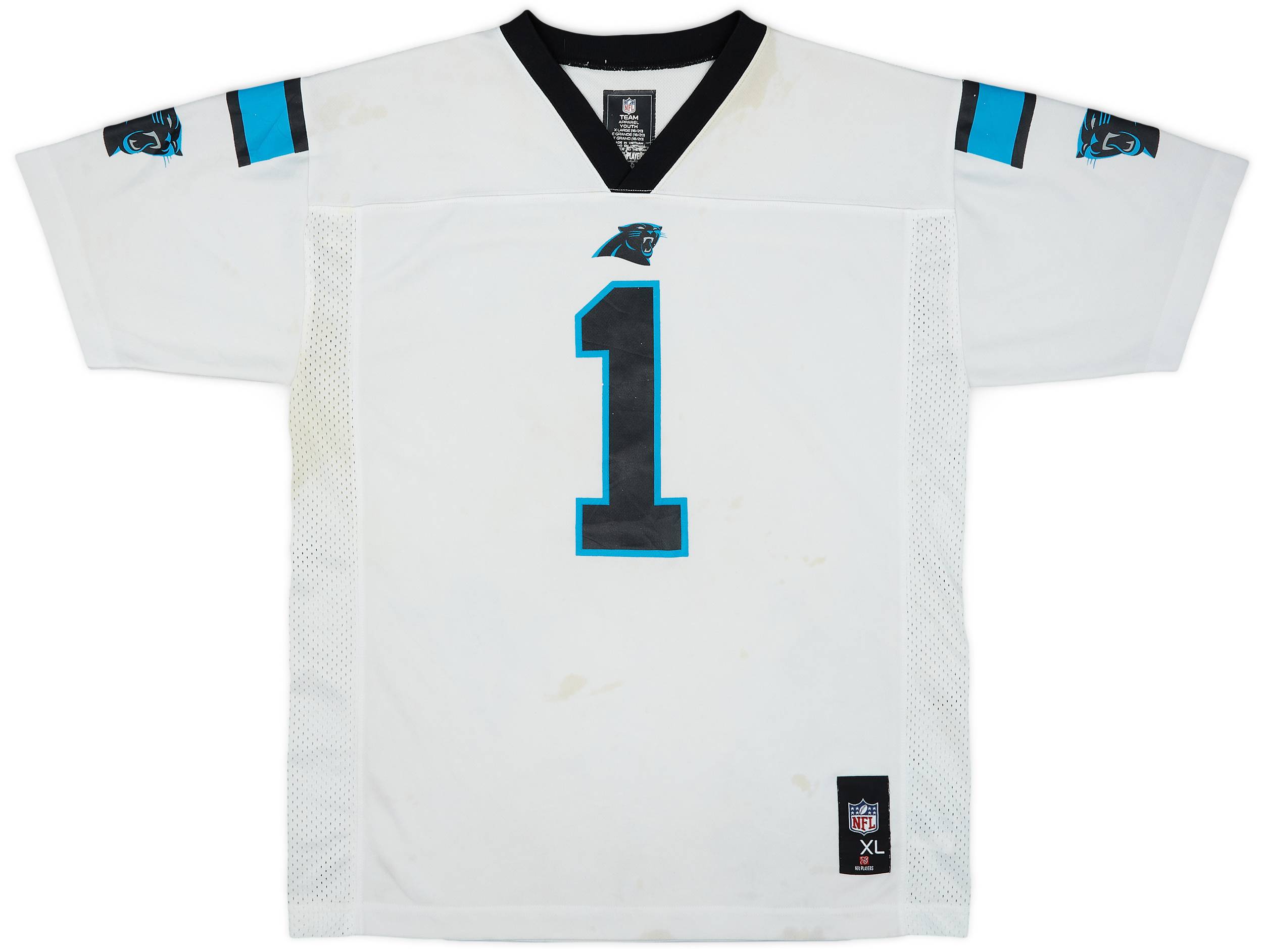 2012-16 Carolina Panthers Newton #1 NFL Replica Away Jersey - 5/10 - (XL.Boys)