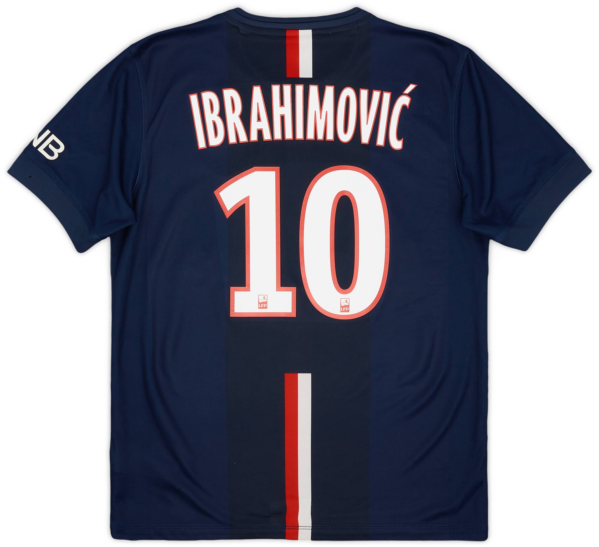 2014-15 Paris Saint-Germain Home Shirt Ibrahimovic #10 - 6/10 - (M)
