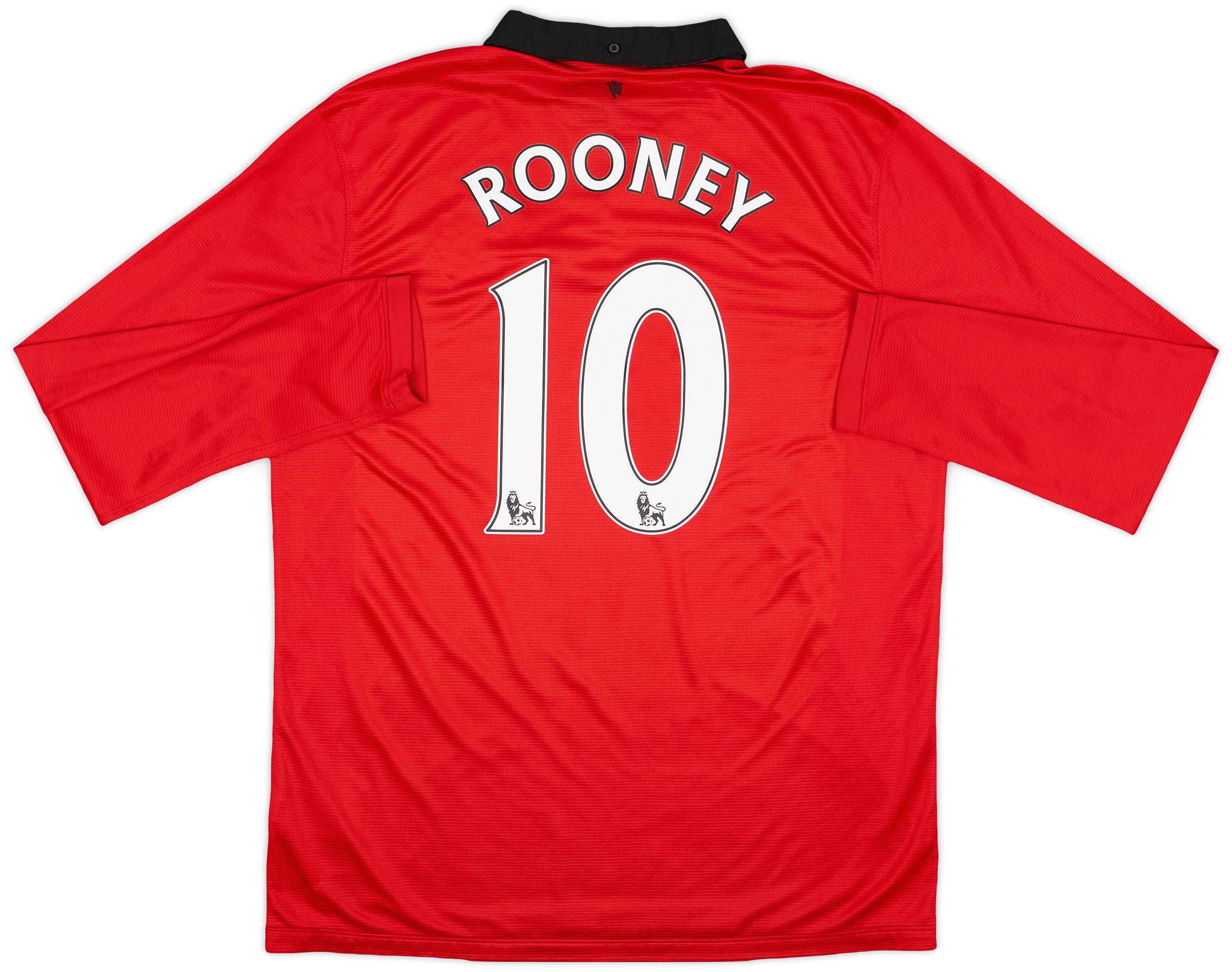 2013-14 Manchester United Home L/S Shirt Rooney #10 - 8/10 - (XL)