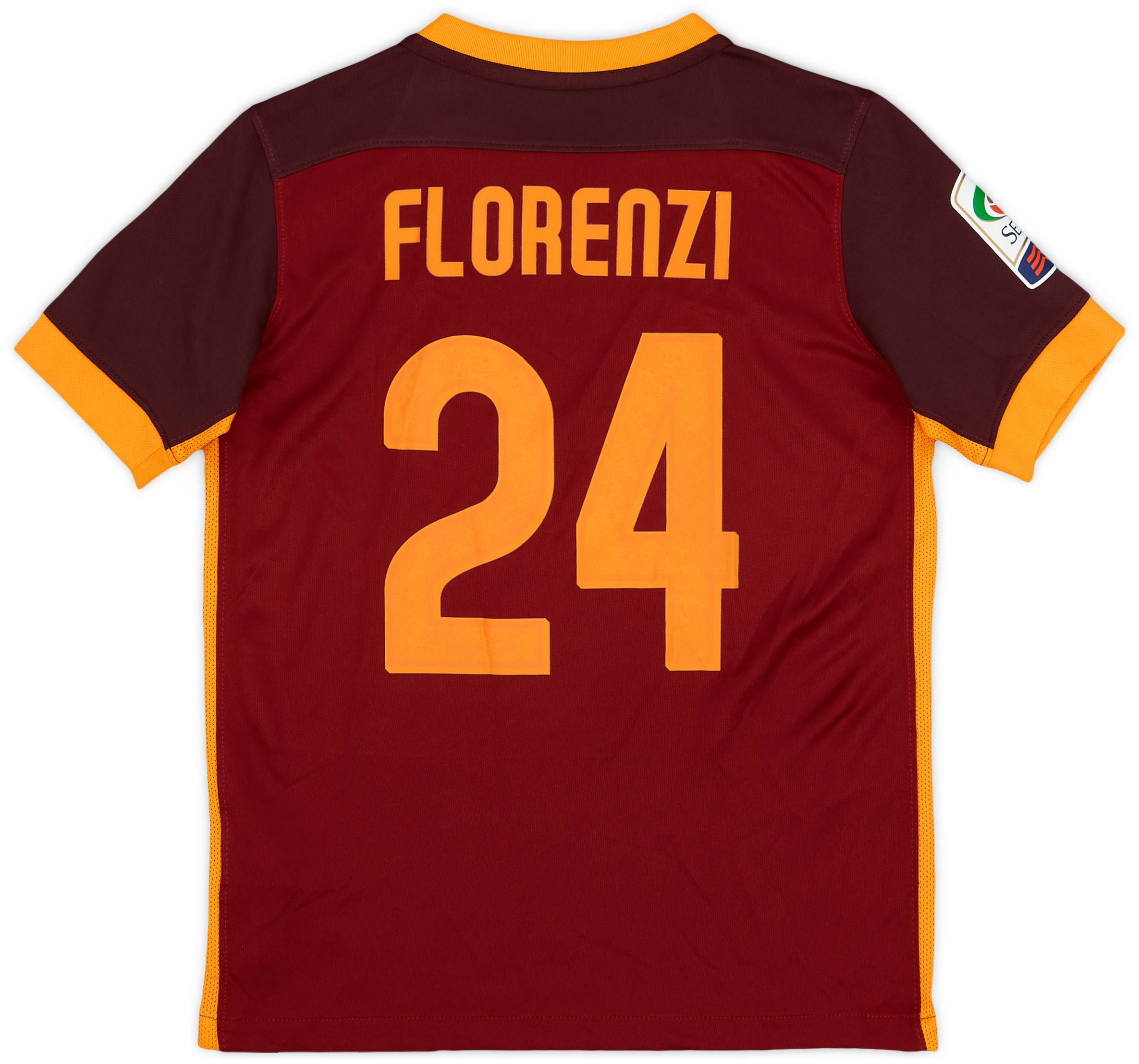 2015-16 Roma Home Shirt Florenzi #24 - 10/10 - (M.Boys)