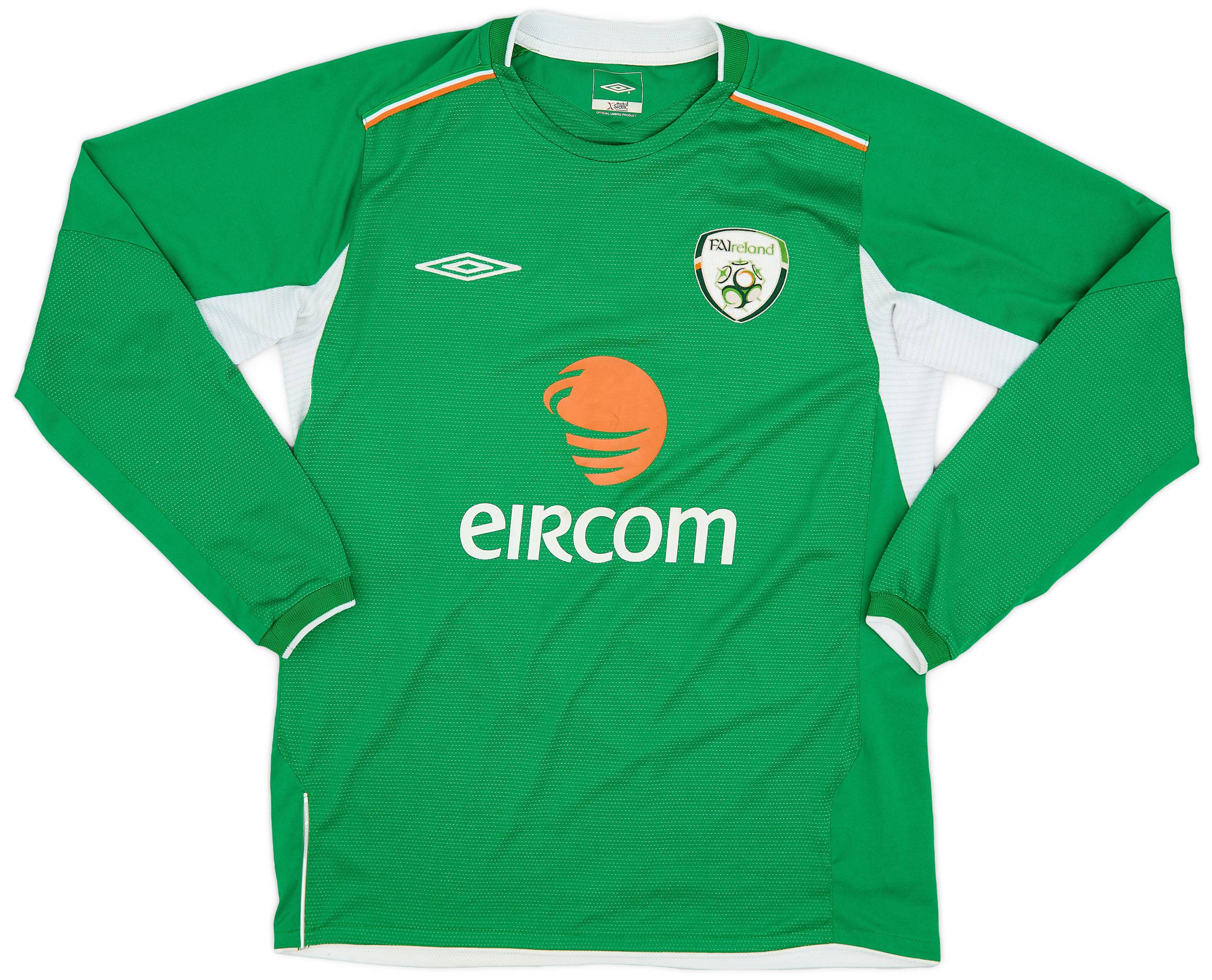 2004-06 Ireland Home L/S Shirt - 8/10 - (S)