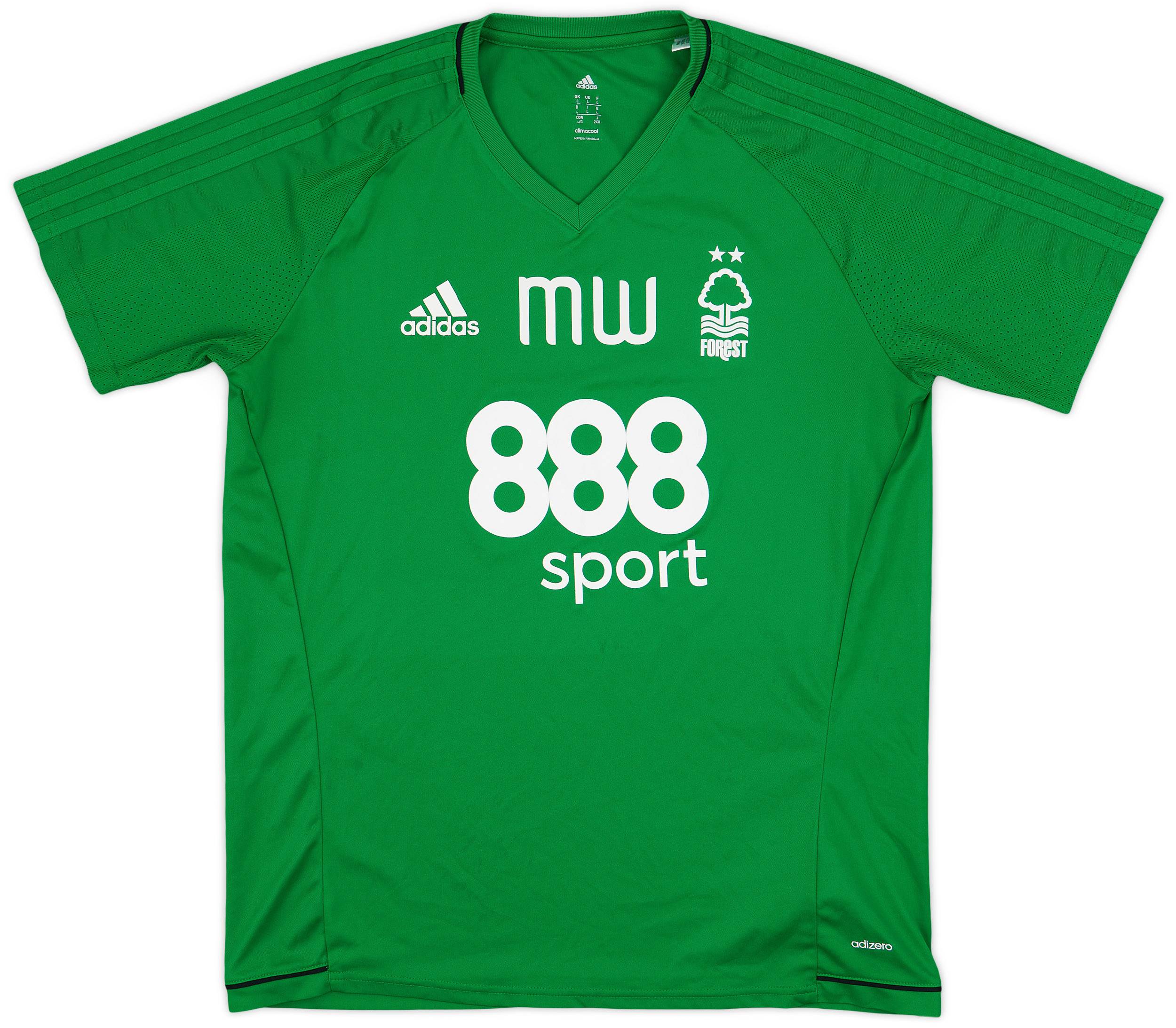 2017-18 Nottingham Forest adidas Staff Issue Training Shirt 'MW' (Mark Warburton) - 7/10 - (L)