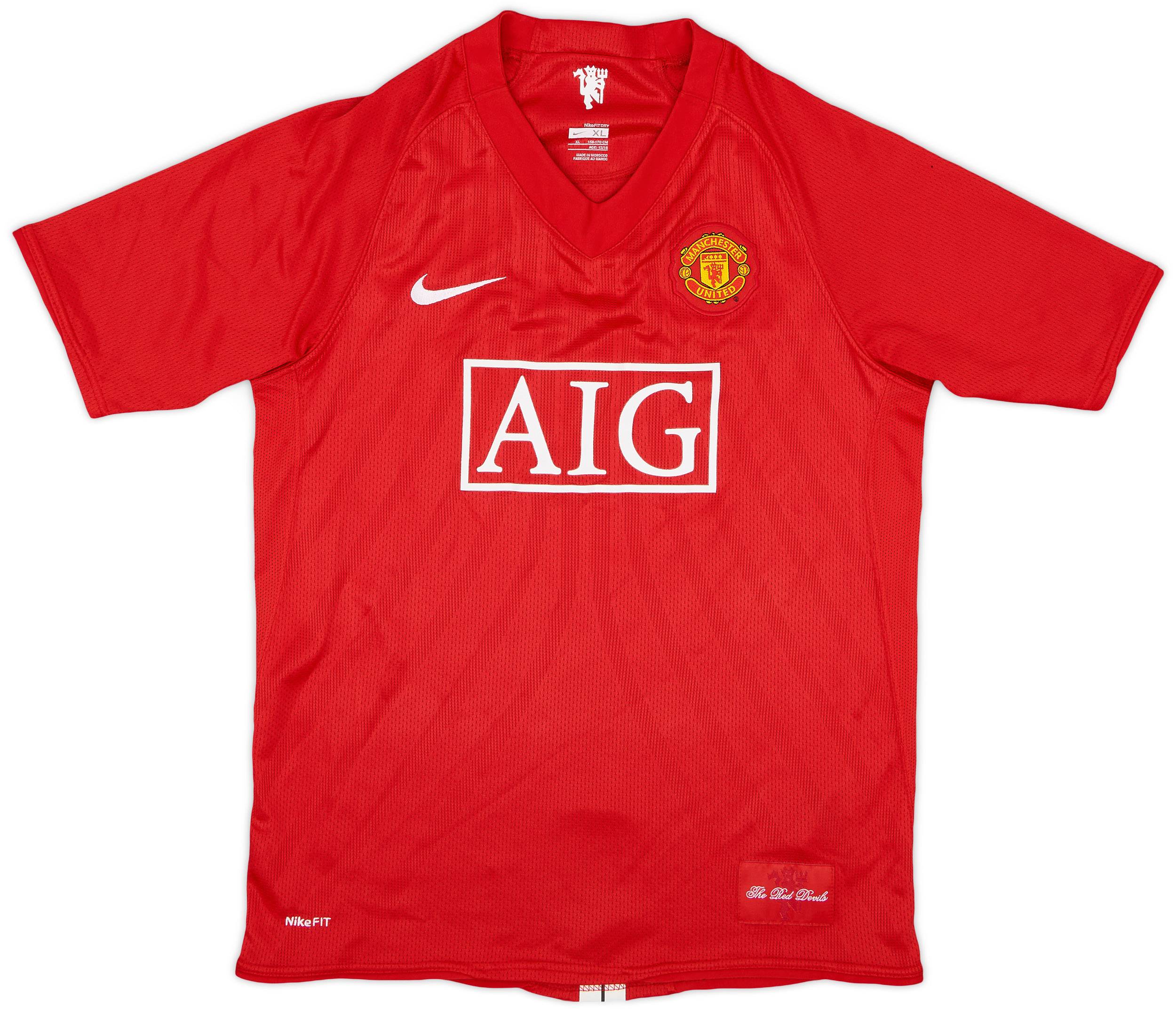 2007-09 Manchester United Home Shirt - 9/10 - (XL.Boys)