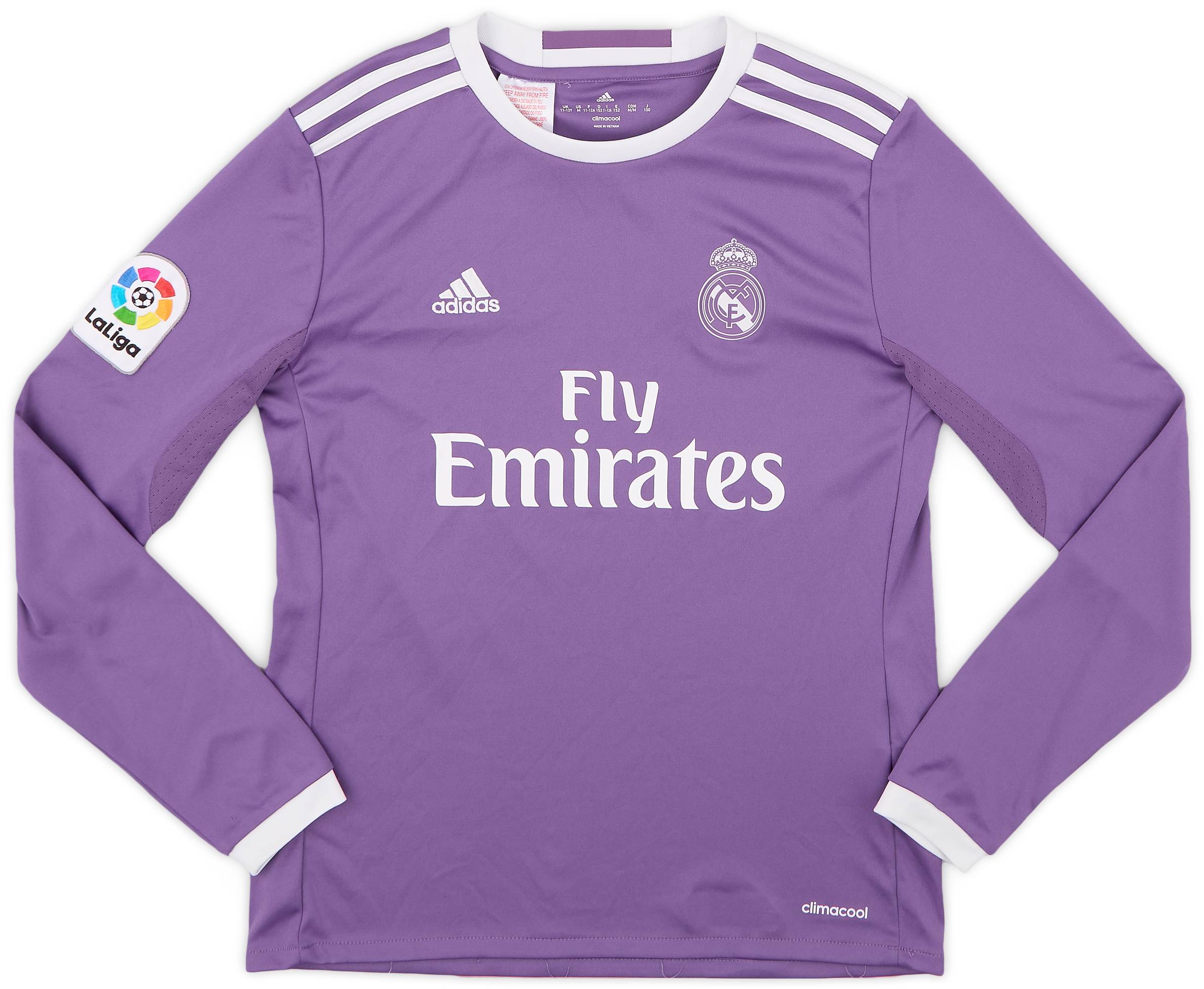 2016-17 Real Madrid Away L/S Shirt - 9/10 - (M.Boys)