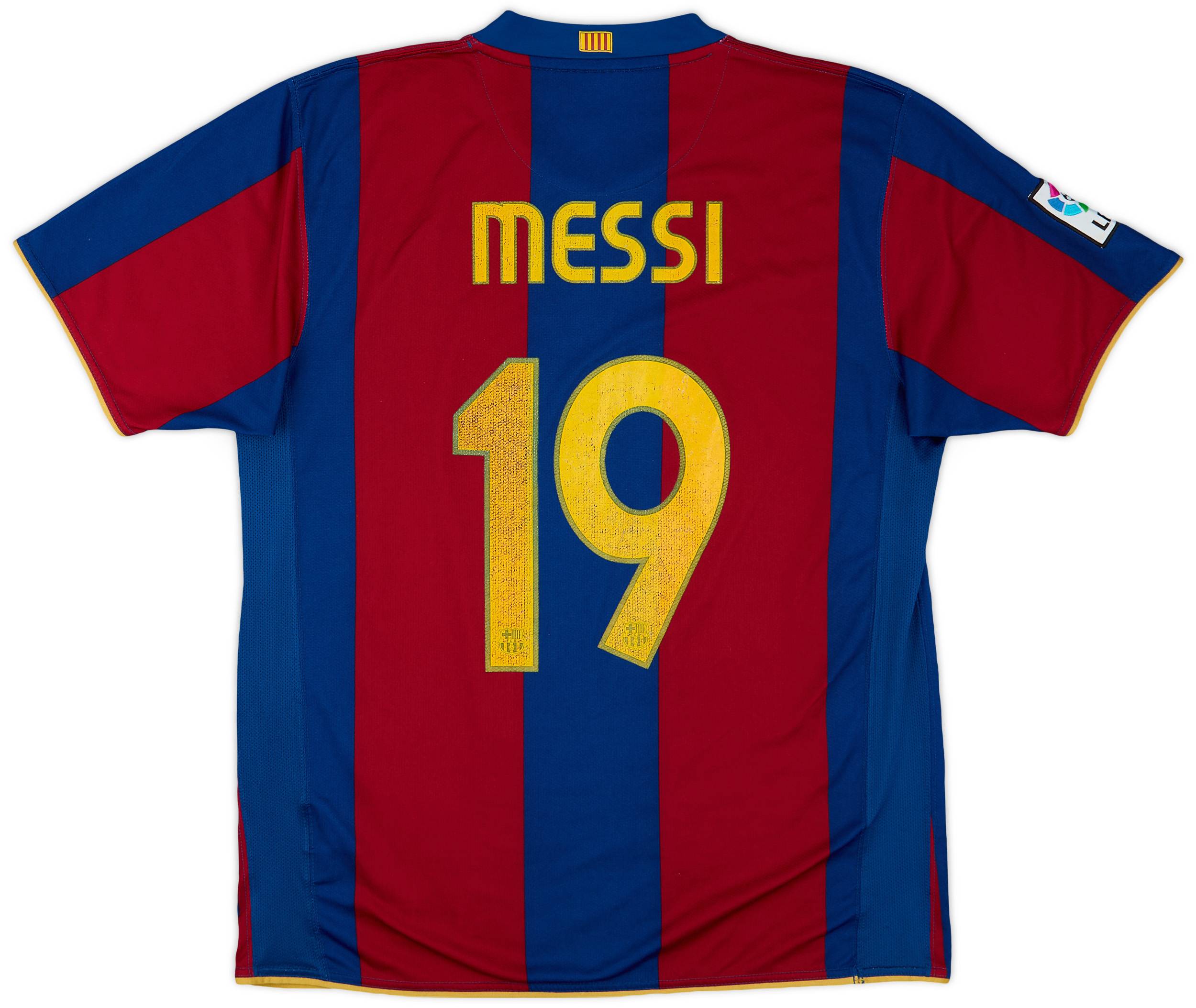 2007-08 Barcelona Home Shirt Messi #19 - 6/10 - (L)