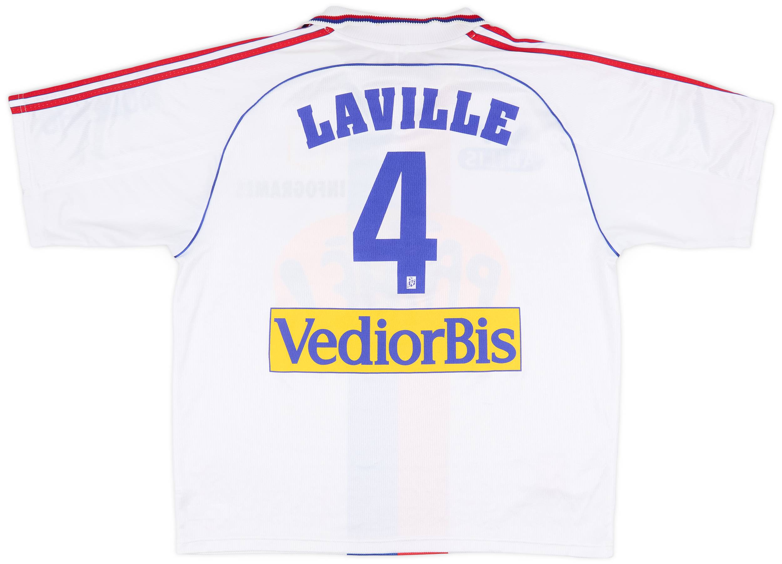 1999-00 Lyon Player Issue Home Shirt Laville #4 - 6/10 - (XL)