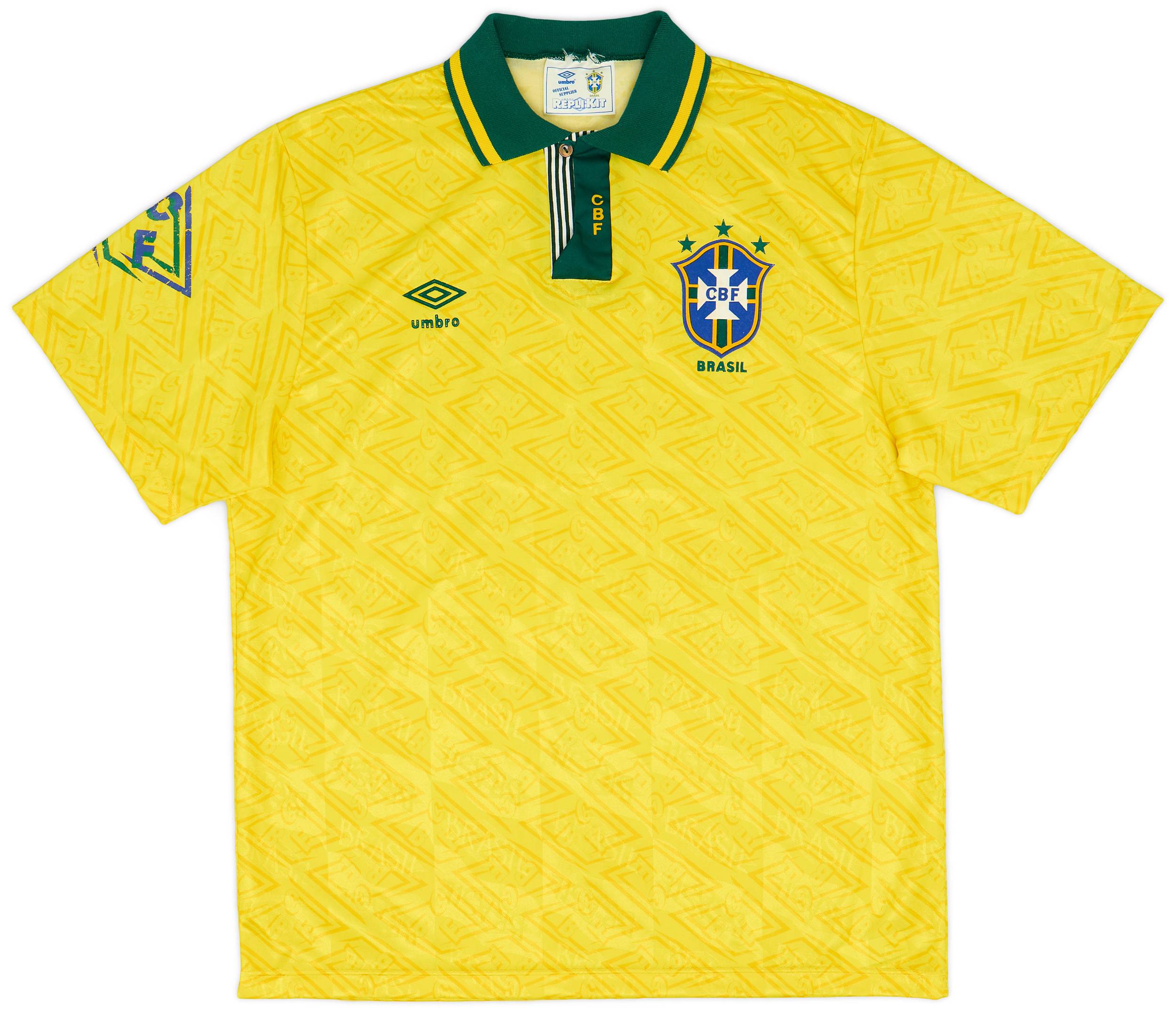 1991-93 Brazil Home Shirt - 8/10 - (L)