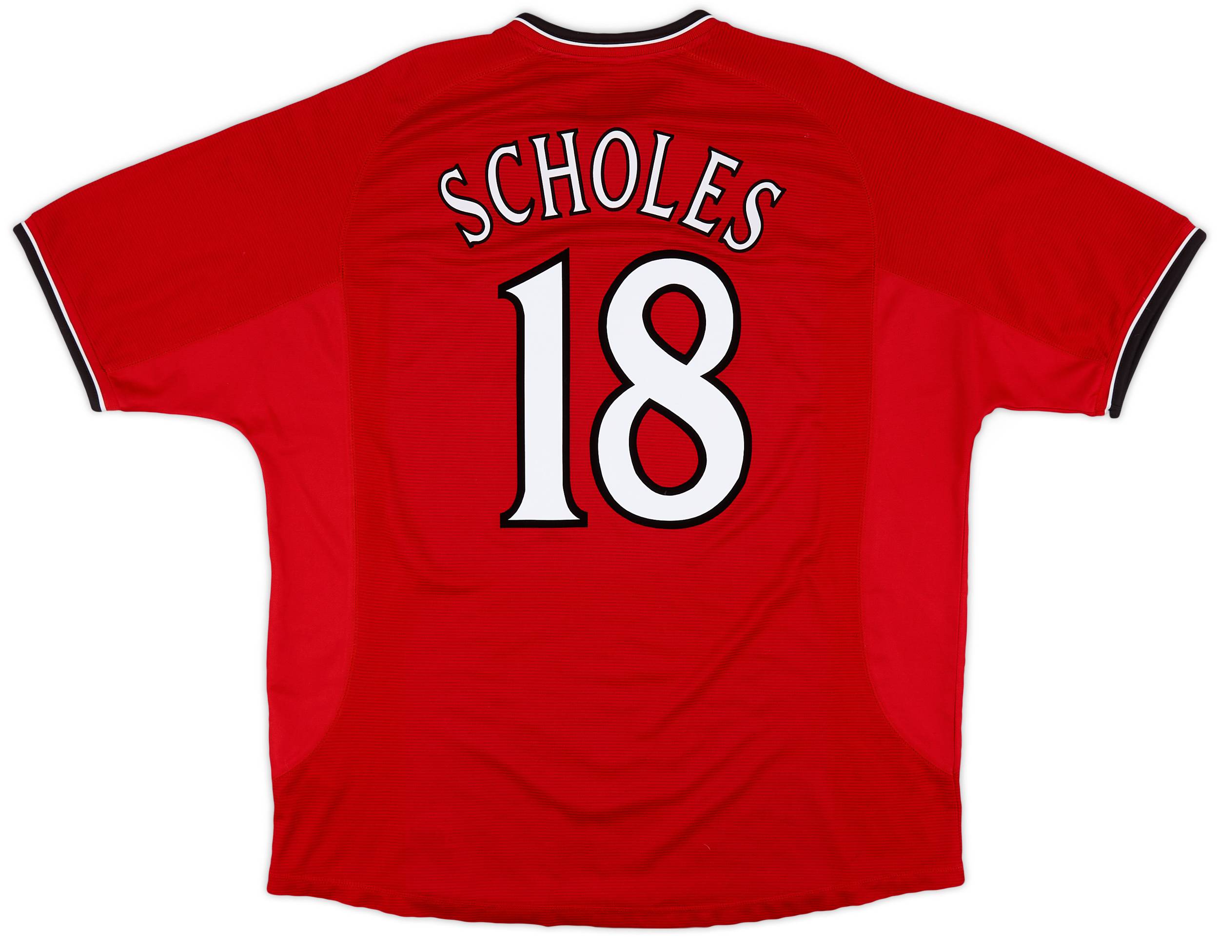 2000-02 Manchester United Home Shirt Scholes #18 - 7/10 - (XXL)