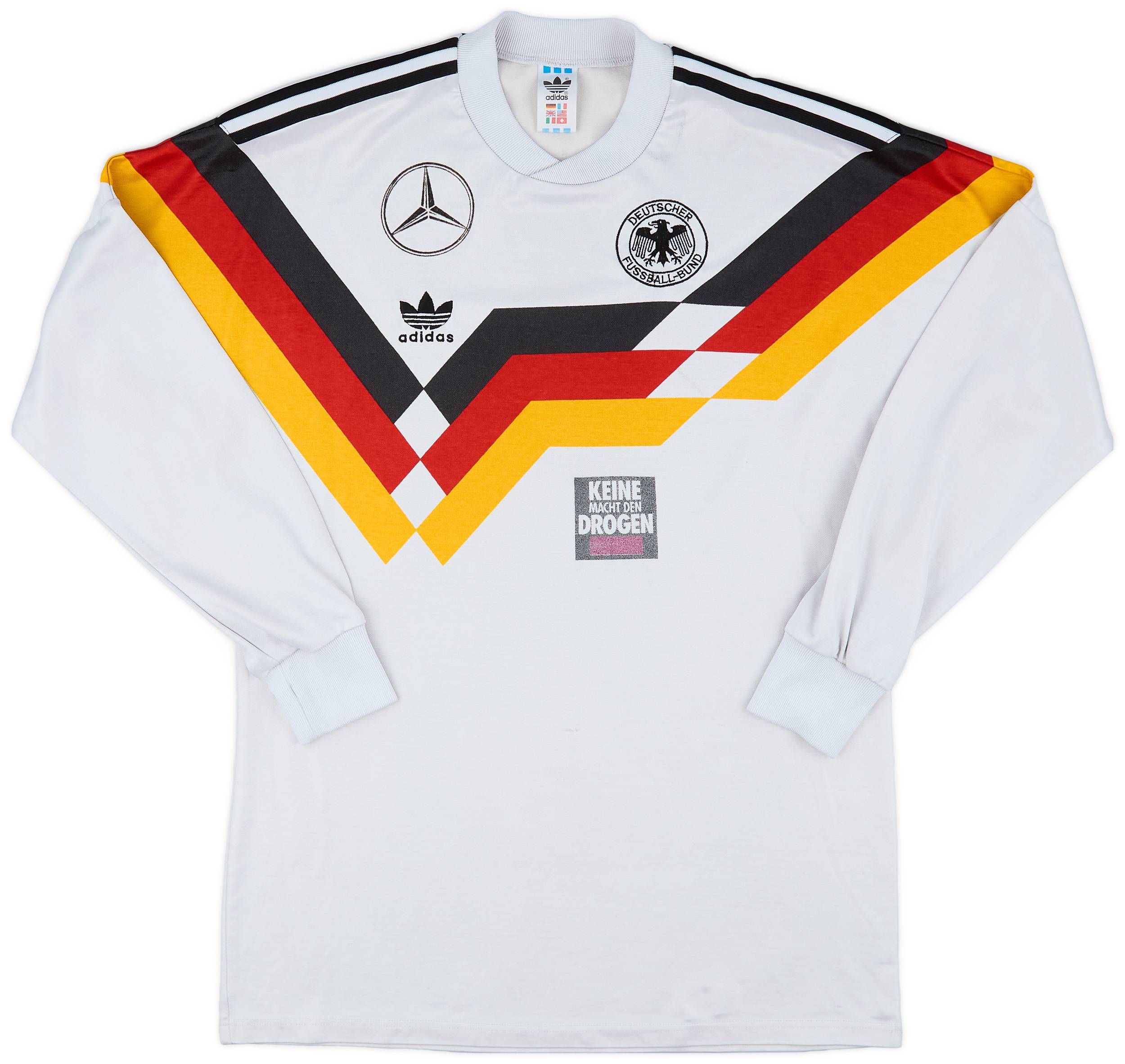 1988 90 Germany adidas Training L S Shirt 6 10 M L