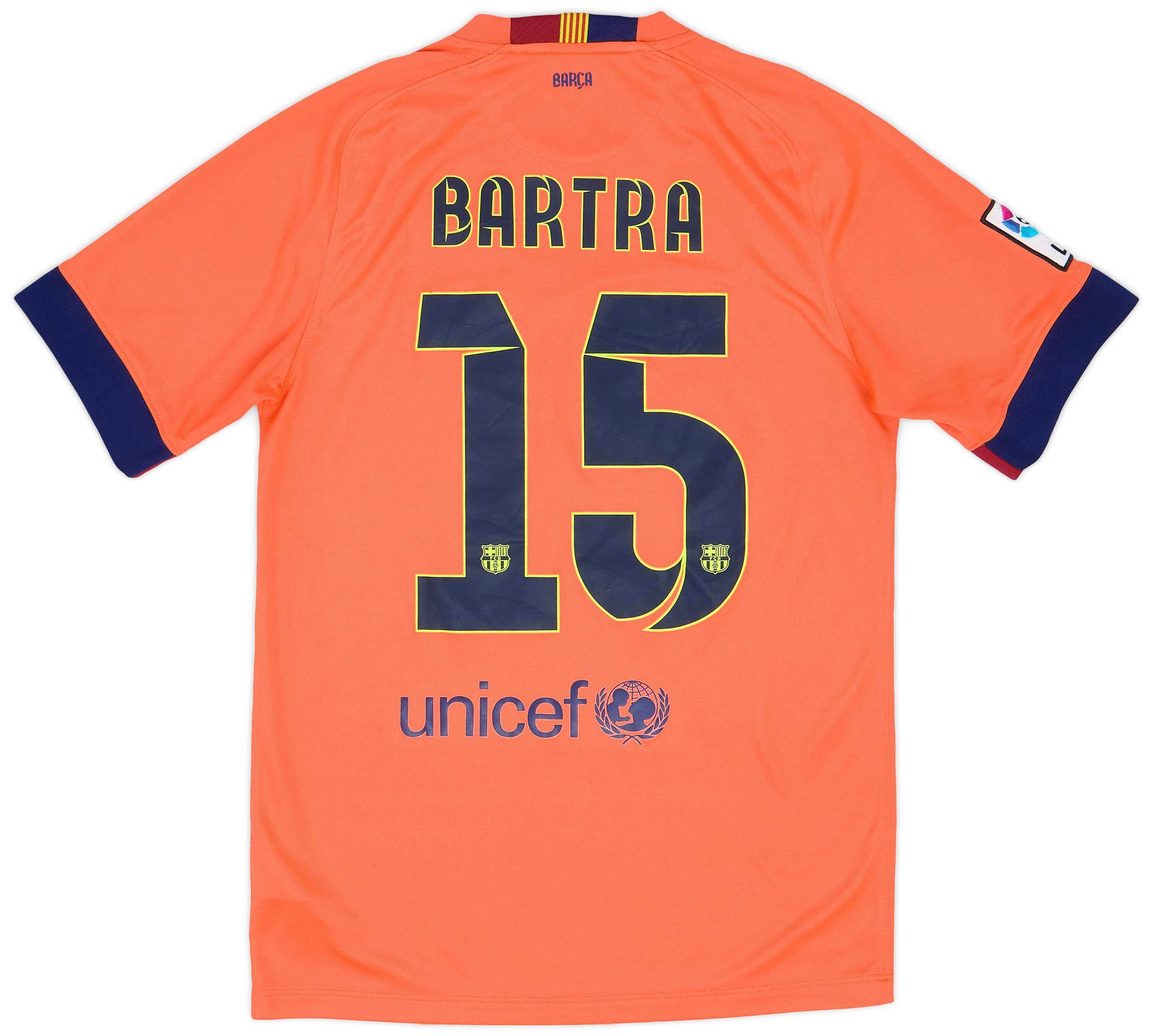 2014-15 Barcelona Away Shirt Bartra #15 - 9/10 - (S)