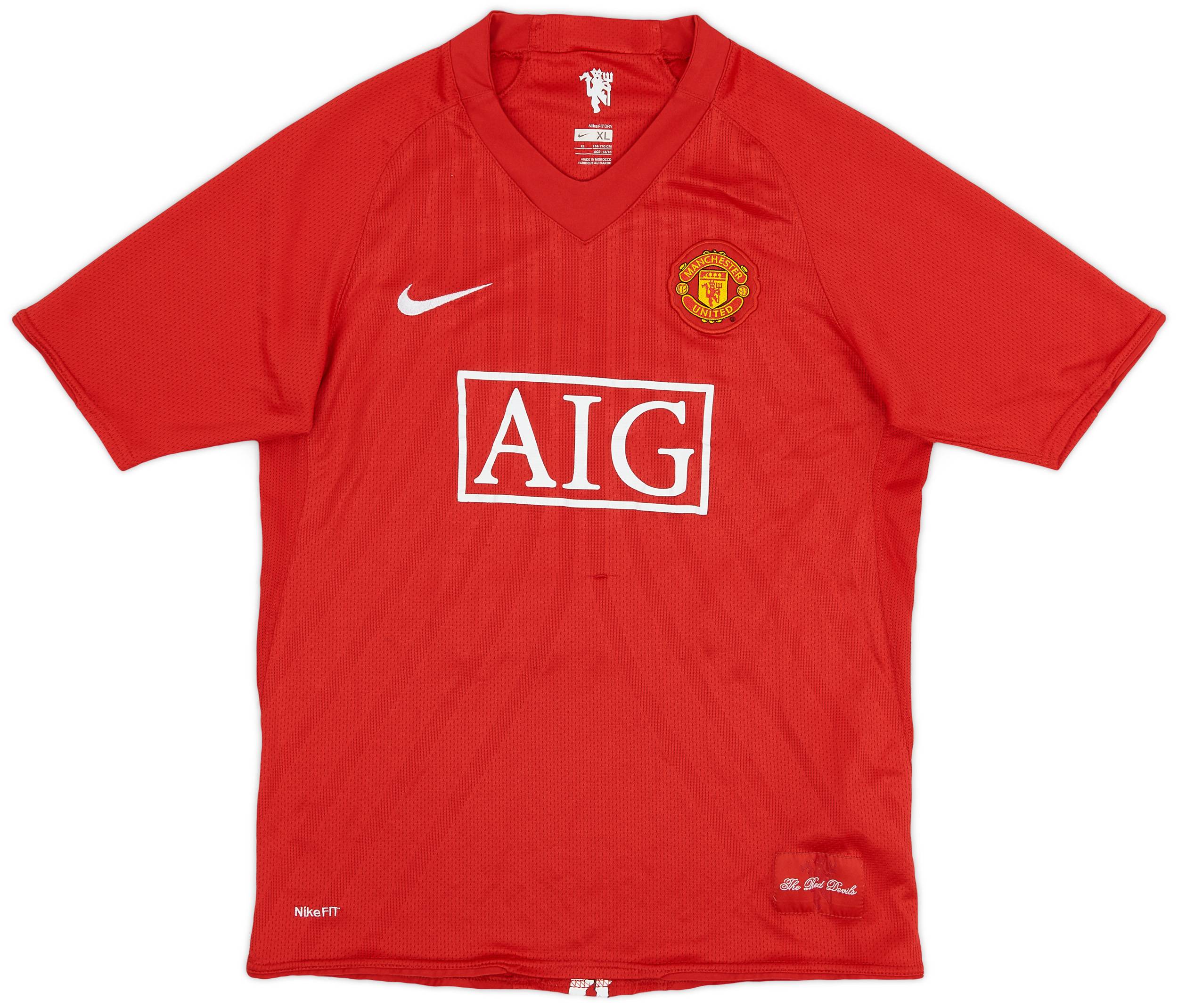 MANCHESTER UNITED 07-09 ホームユニフォーム 2007-09 Manchester United Home Shirt Tevez #32 - 5/10 - (XL.Boys)