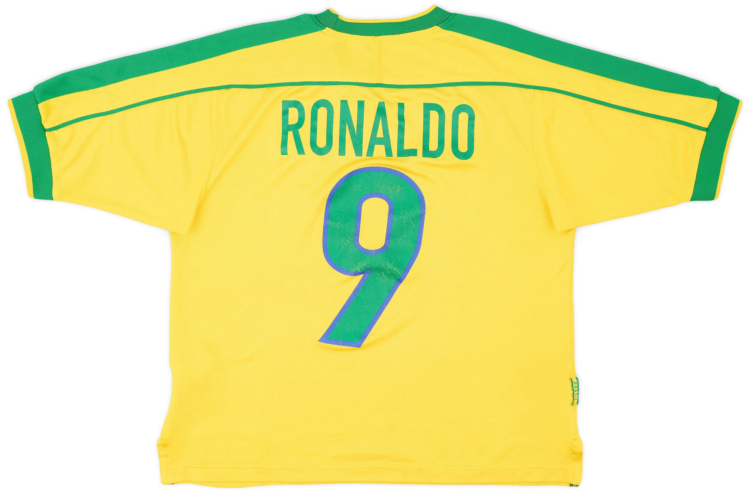 1998-00 Brazil Home Shirt Ronaldo #9 - 6/10 - (S)