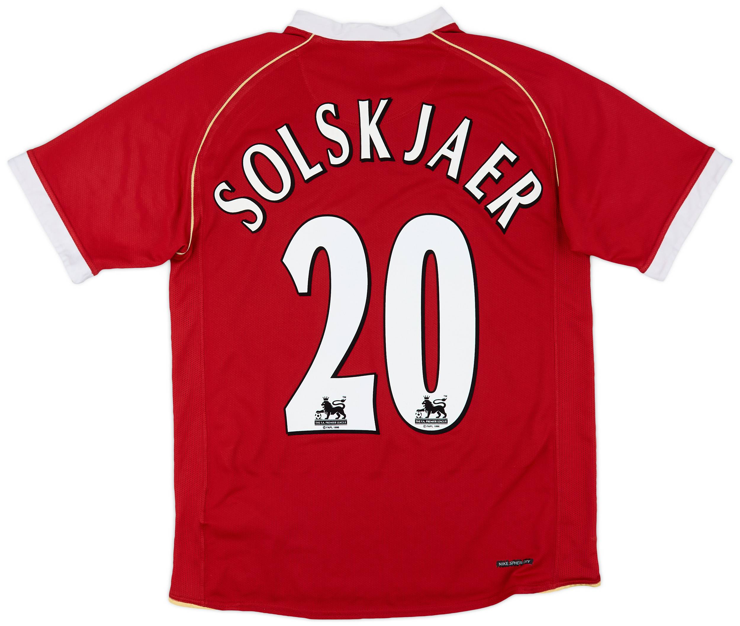 2006-07 Manchester United Home Shirt Solskjaer #20 - 6/10 - (S)