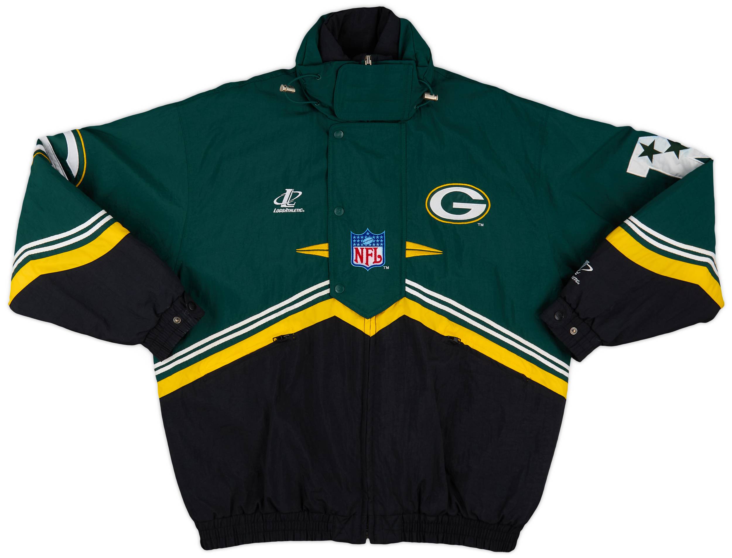 1990s Green Bay Packers Logo Athletic Rain Coat - 8/10 - (XL)
