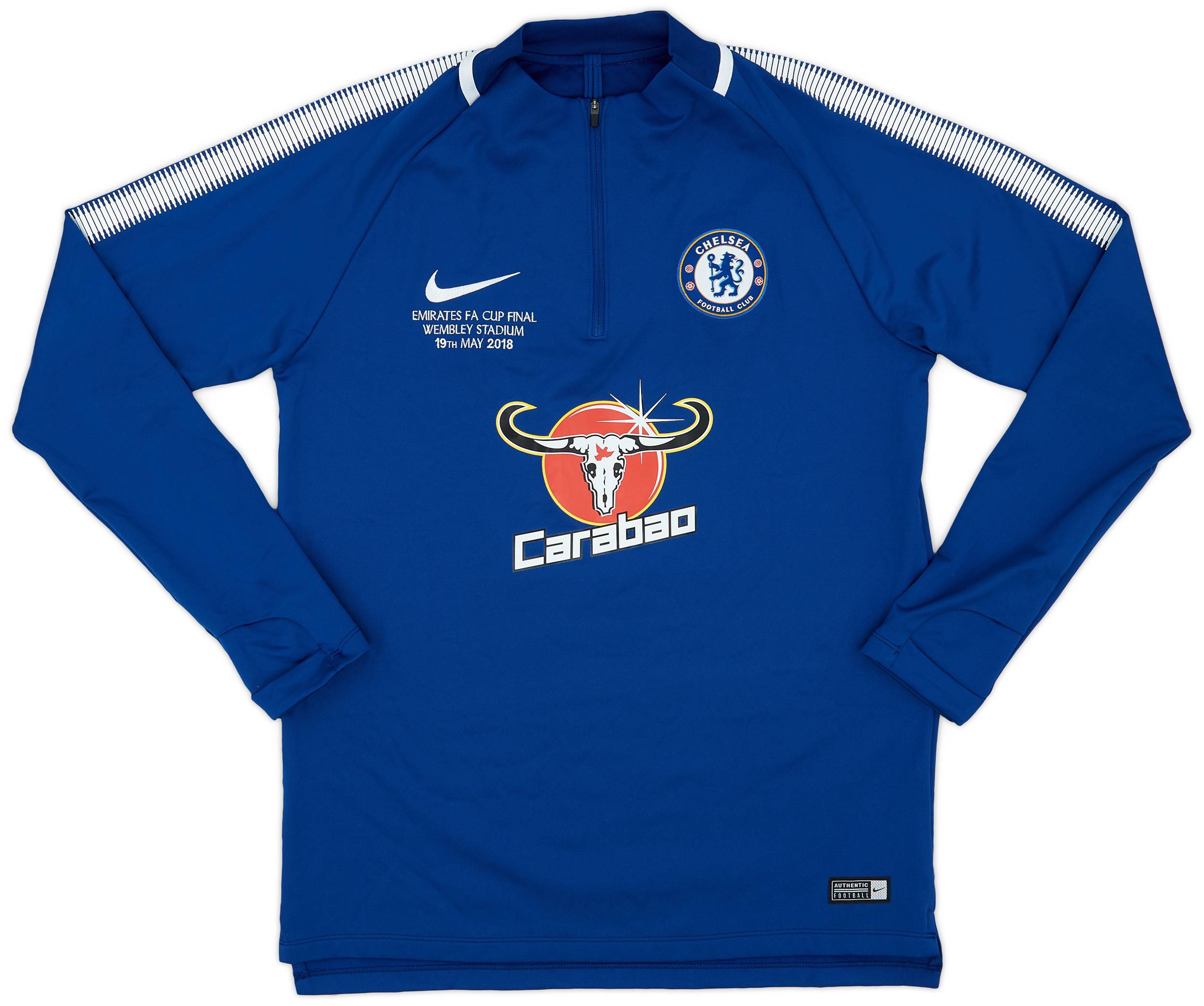 2017 18 Chelsea FA Cup Final Nike 1 4 Zip Sweat Top 9 10 M