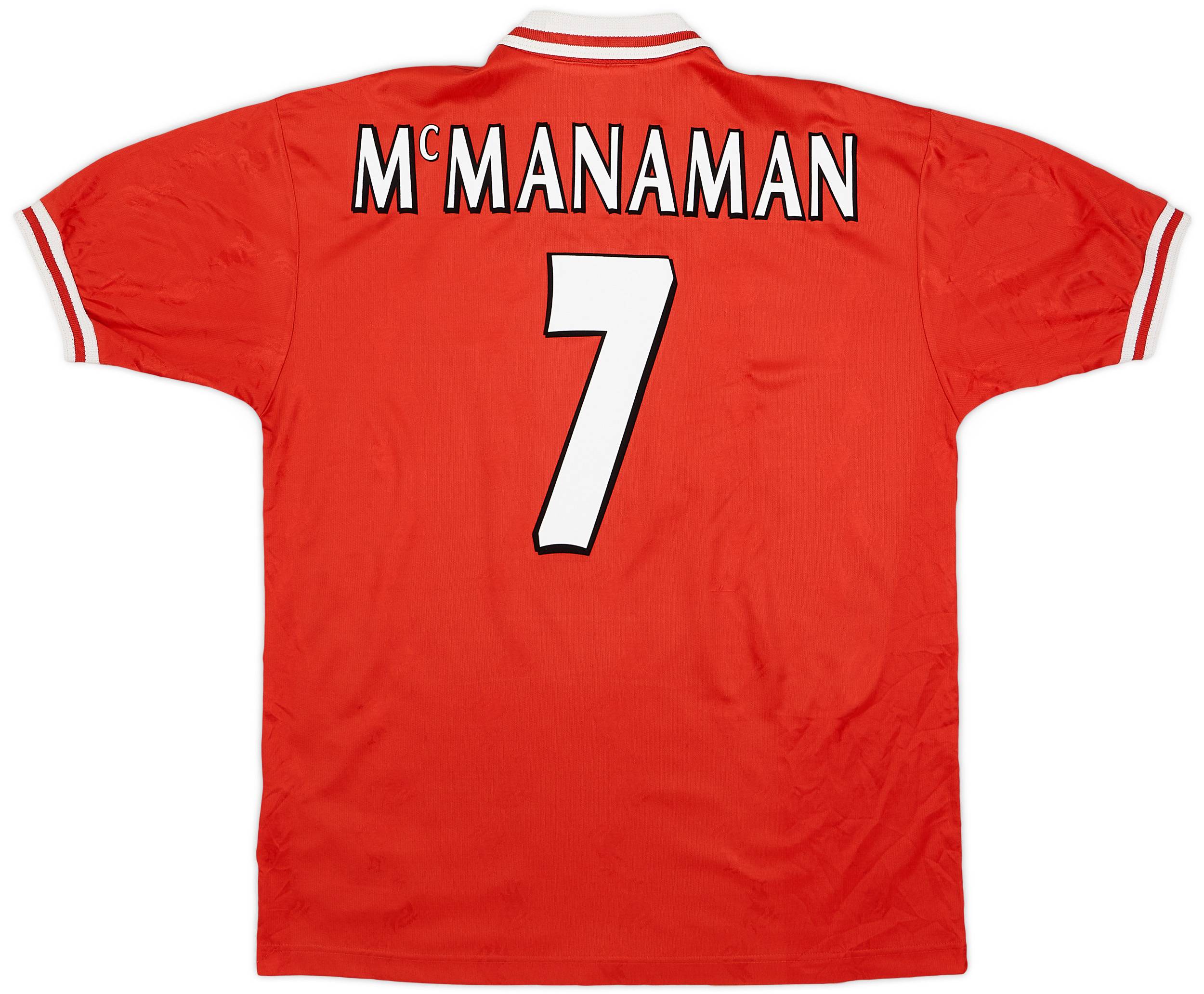 1996-98 Liverpool Home Shirt McManaman #7 - 6/10 - (XL)
