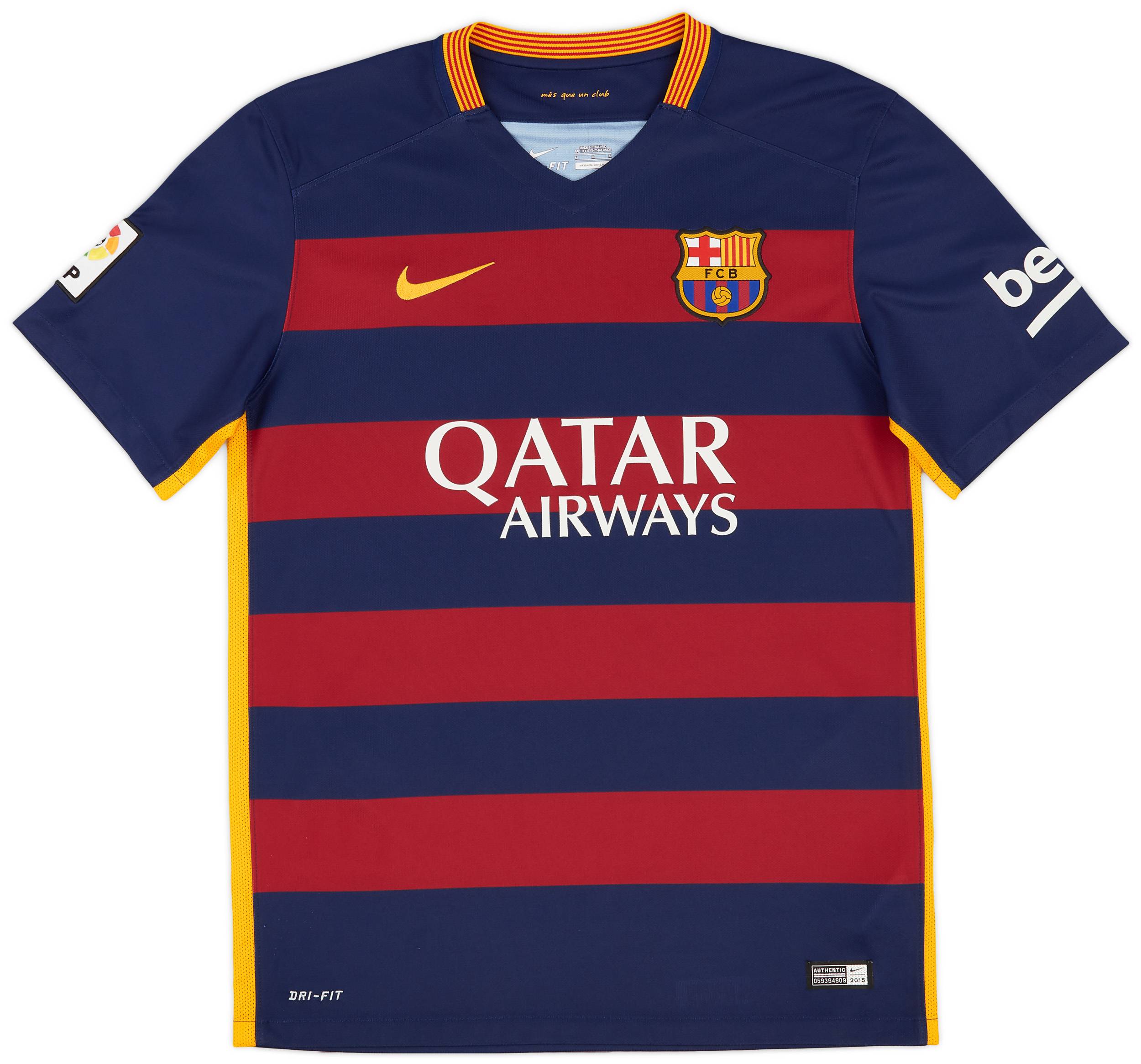 2015-16 Barcelona Home Shirt Suarez #9 - 6/10 - (M)