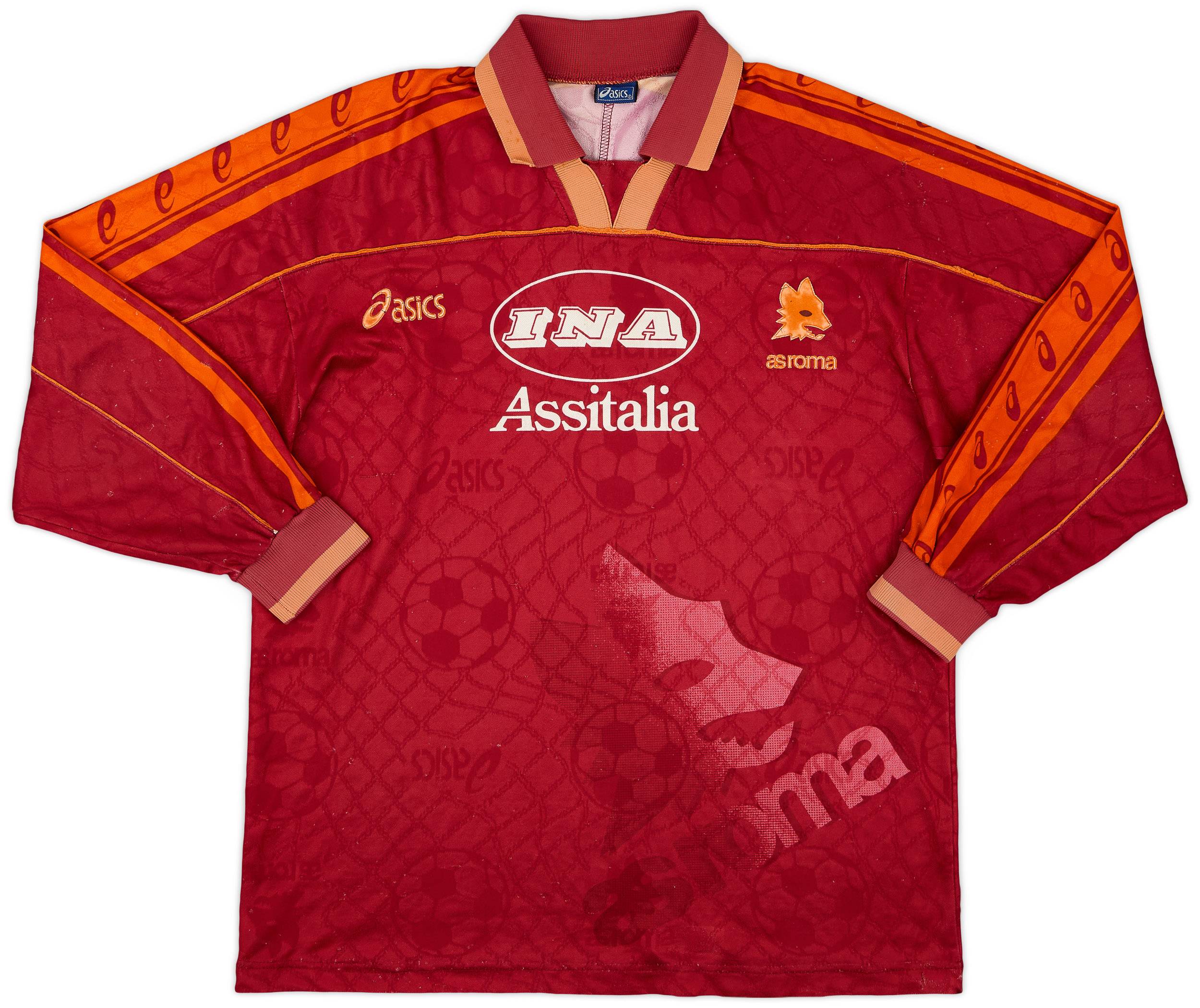 1995-96 Roma Home L/S Shirt - 6/10 - (L)