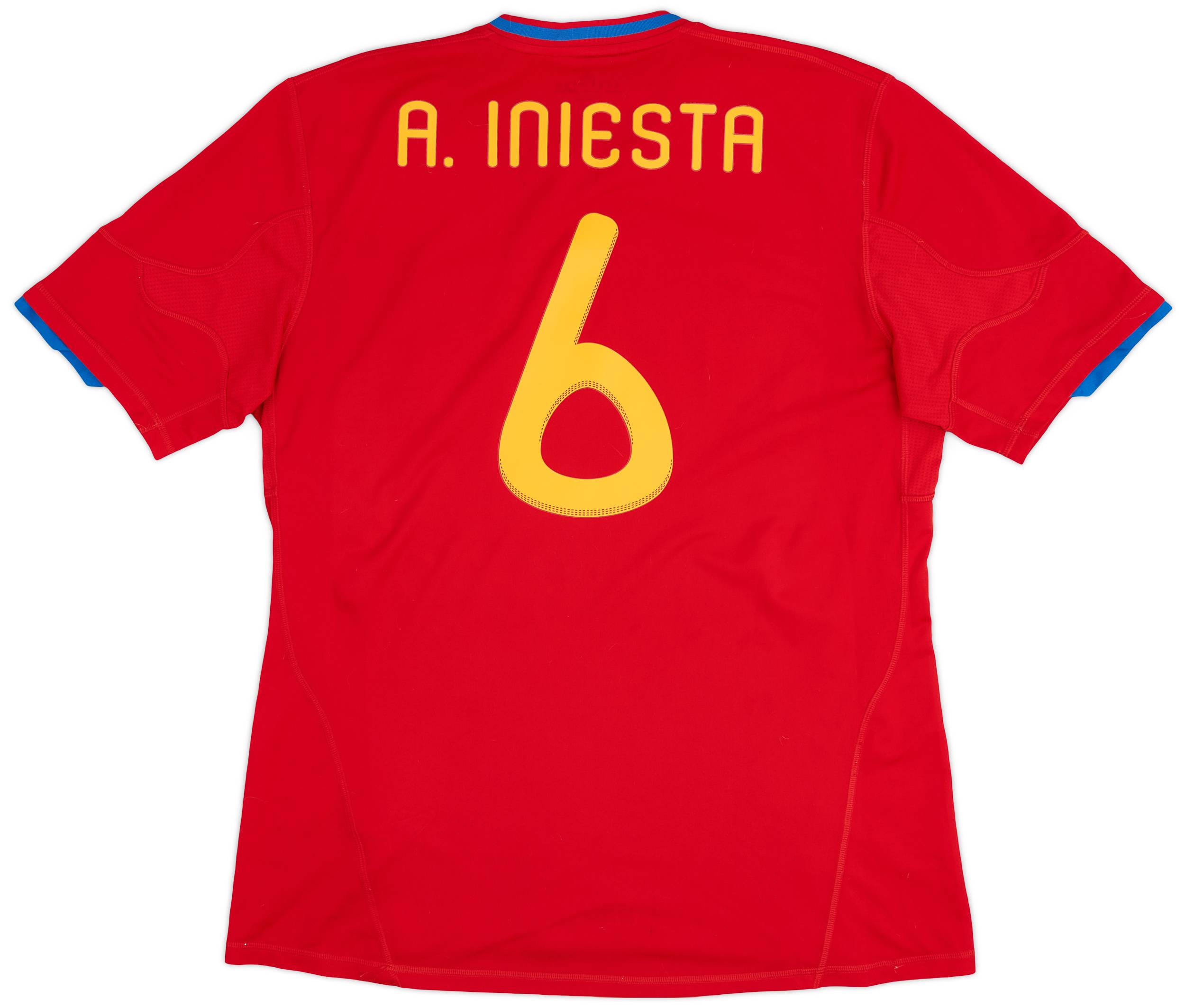 2009-10 Spain Home Shirt A.Iniesta #6 - 6/10 - (XL)