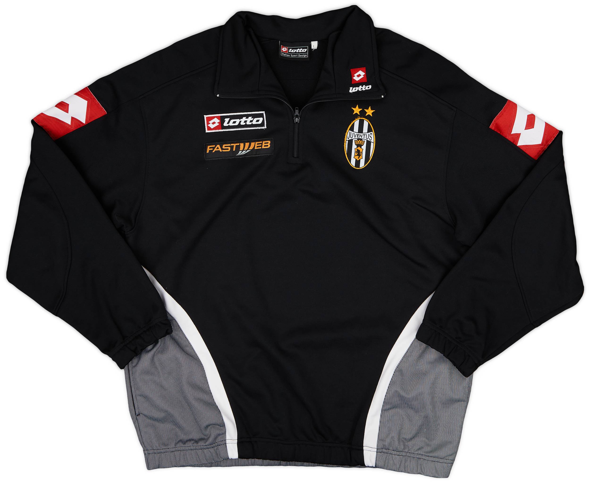 2001-02 Juventus Lotto 1/4 Zip Training Top - 8/10 - (L)